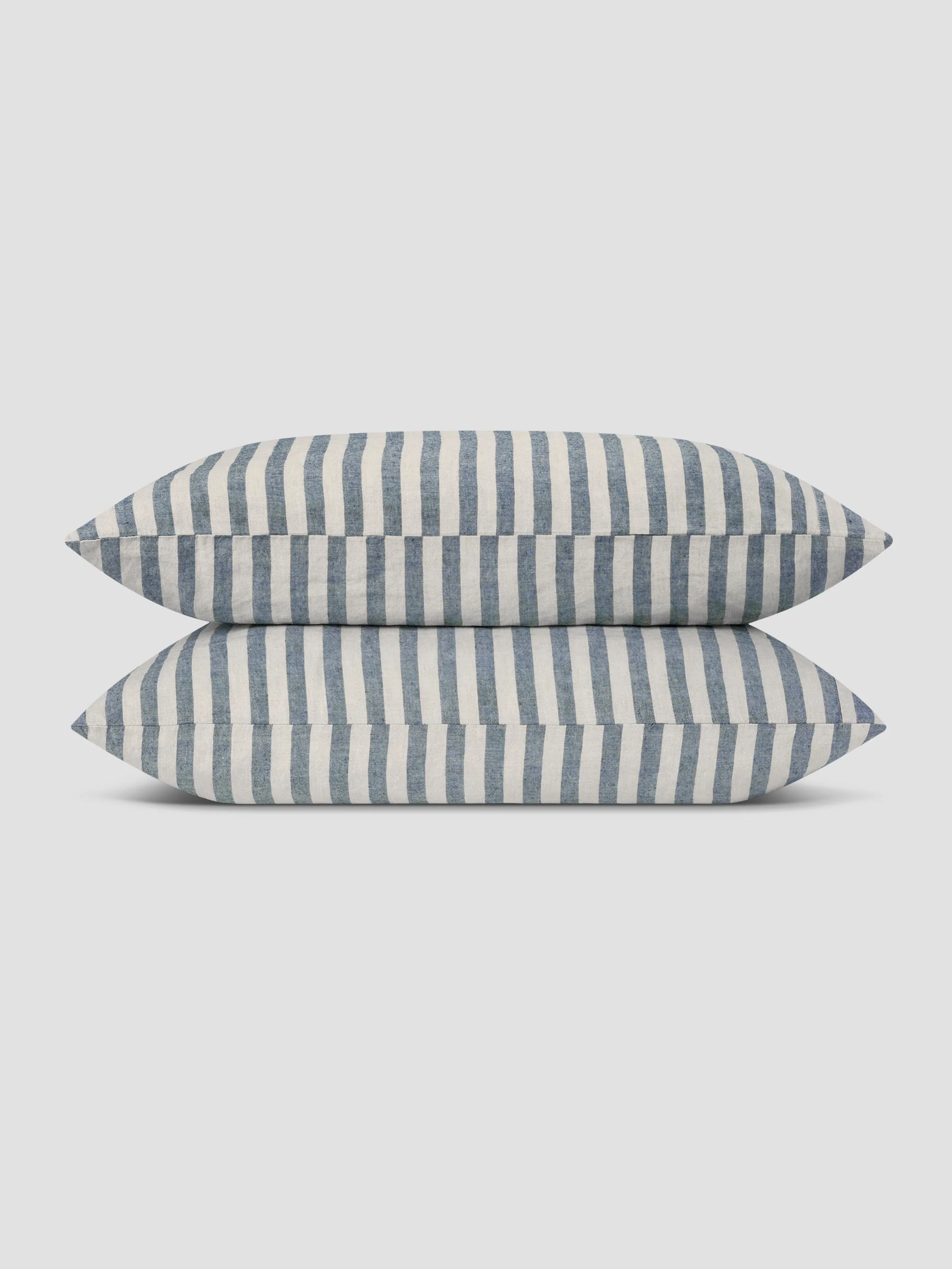 Atlantic Pembroke Stripe Linen Blend Pillowcase (Pair) - Image 2