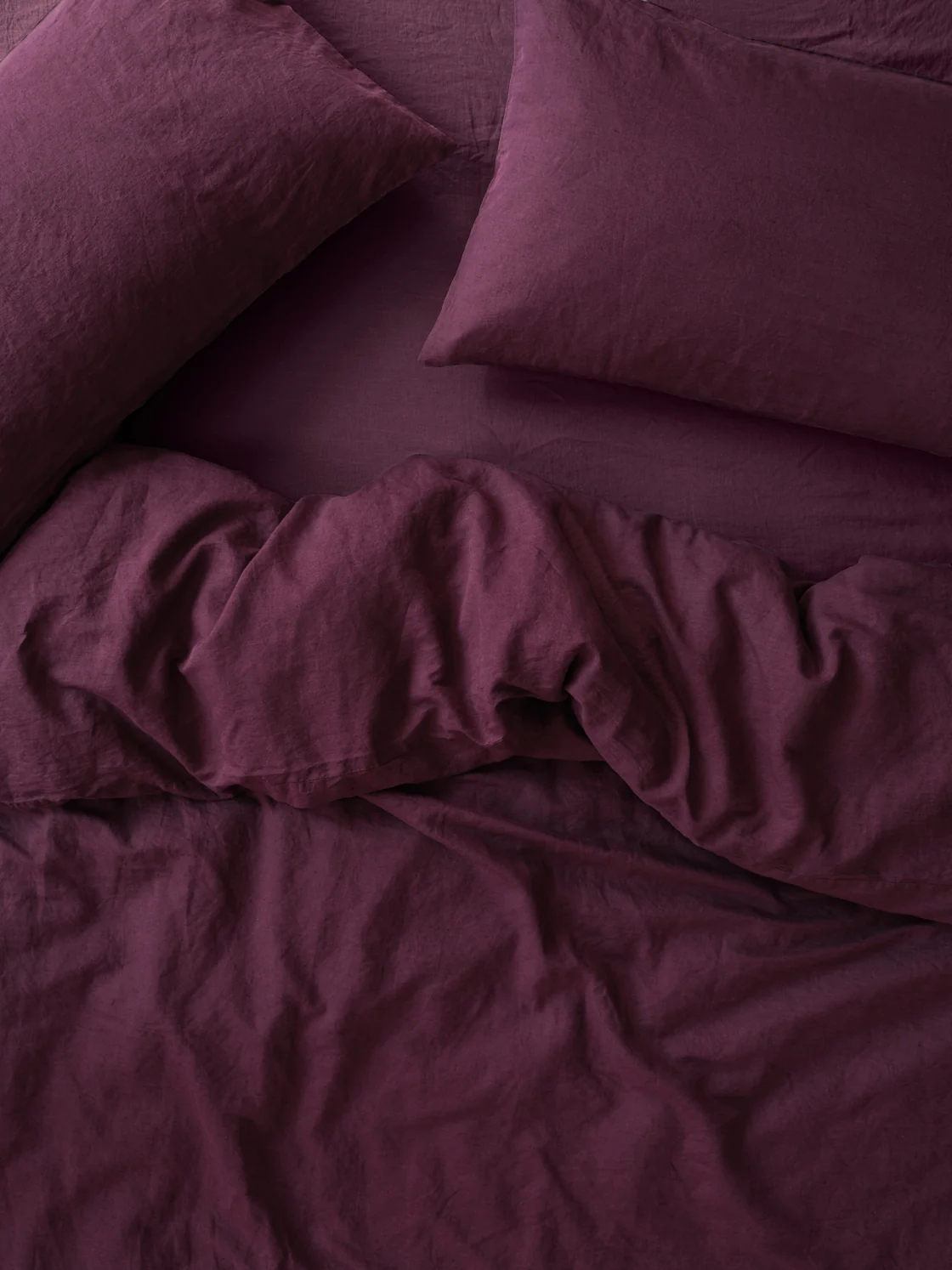 Berry 100% Linen Duvet Cover