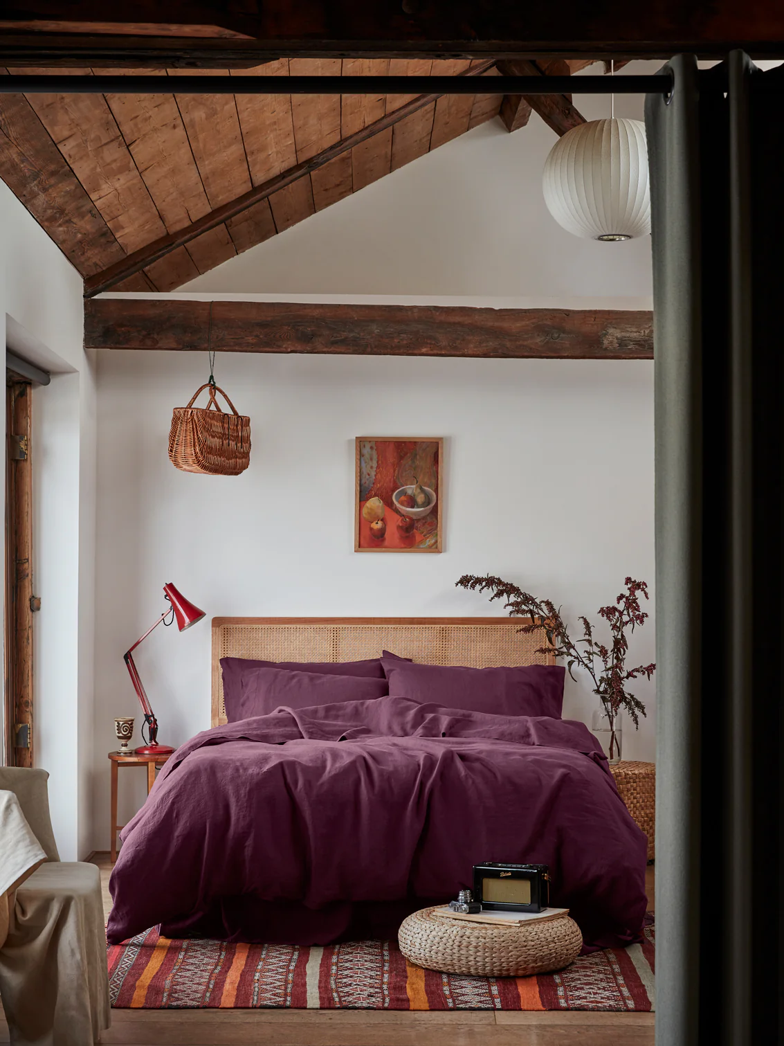 Berry 100% Linen Duvet Cover - Image 2