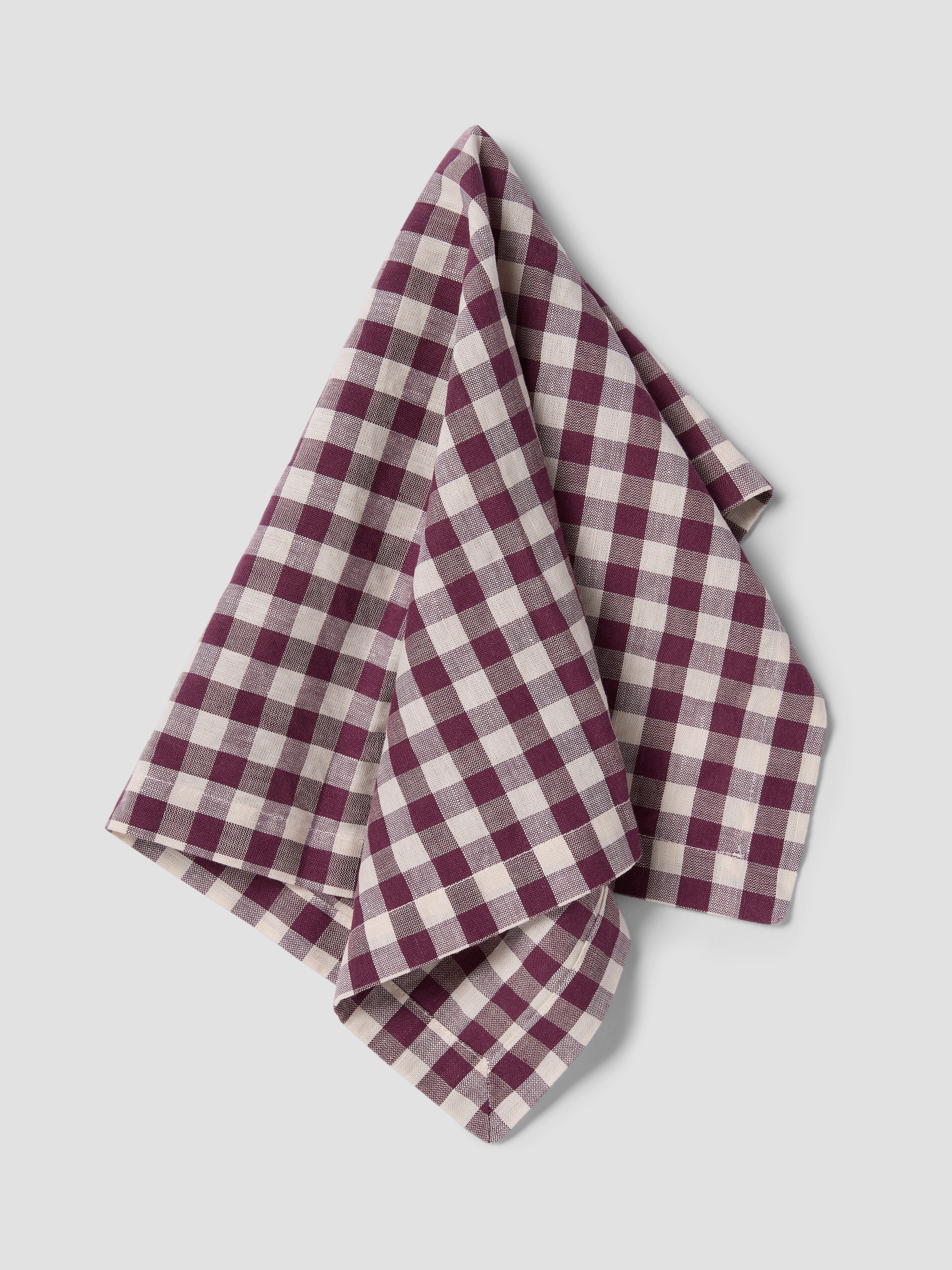 Berry Gingham Linen Blend Napkins Set of 4 - Image 2