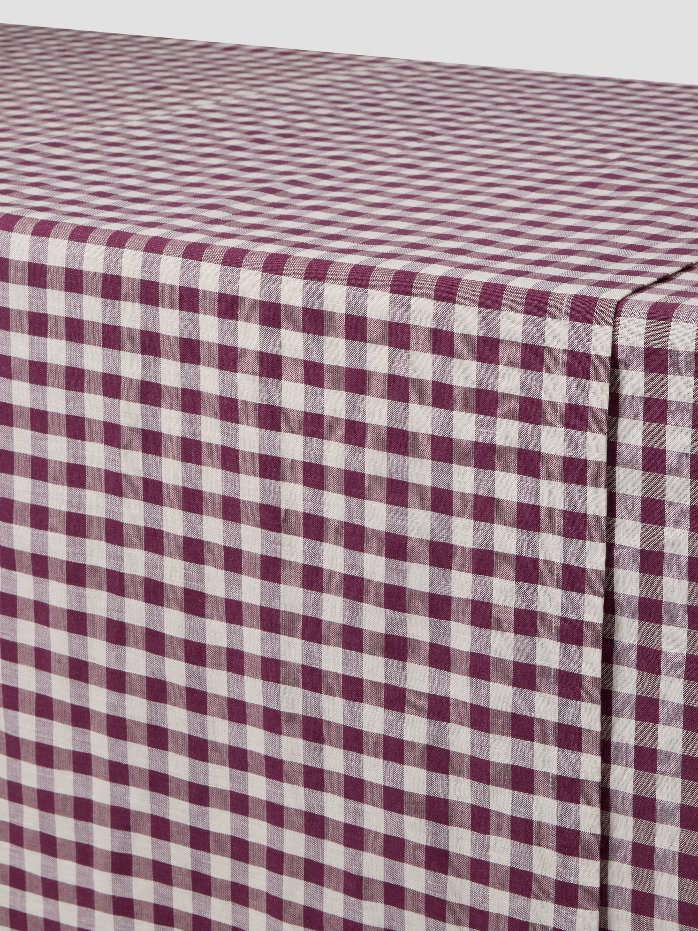 Berry Gingham Linen Blend Table Runner - Image 3