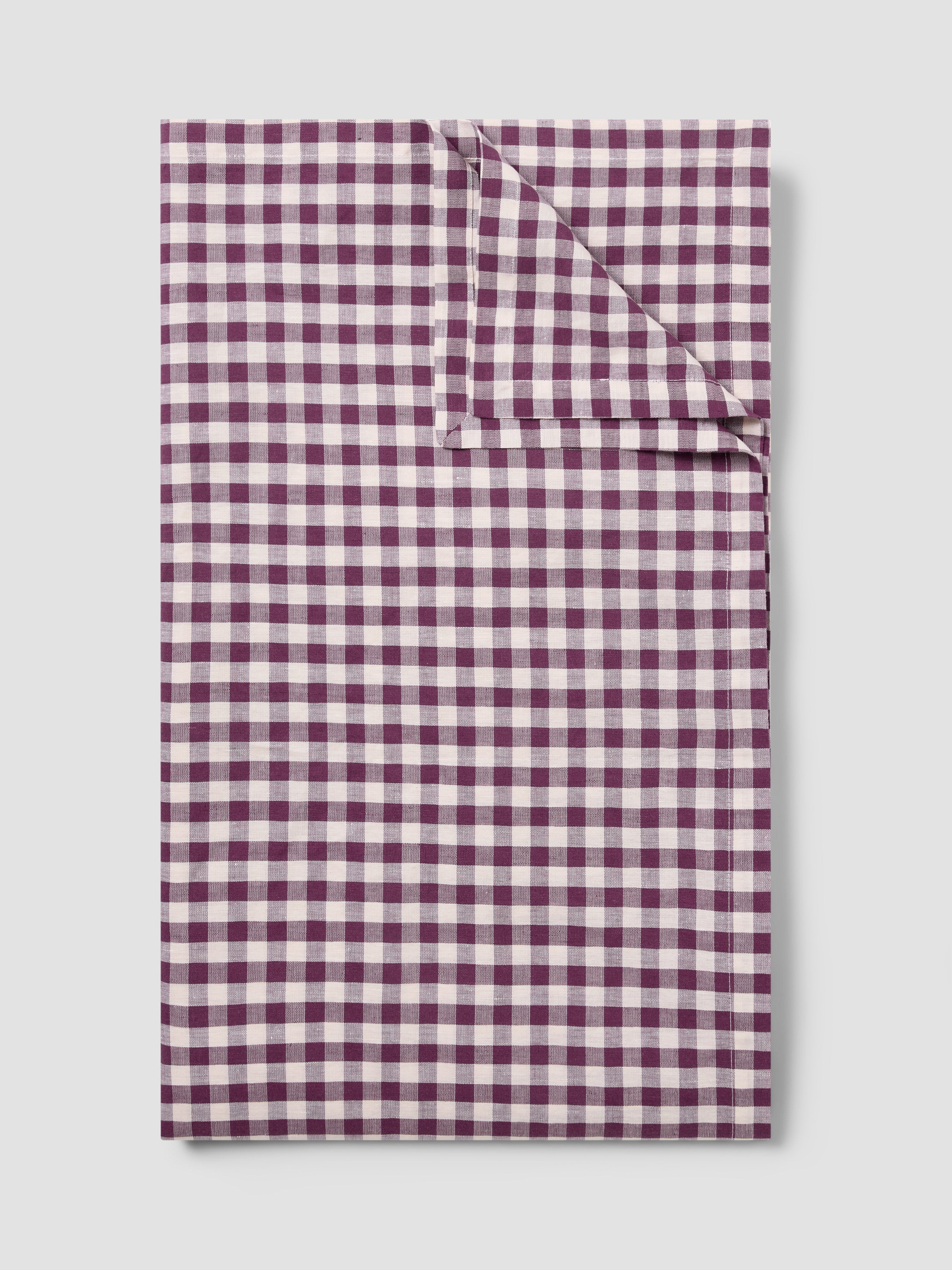 Berry Gingham Linen Blend Tablecloth - Image 2