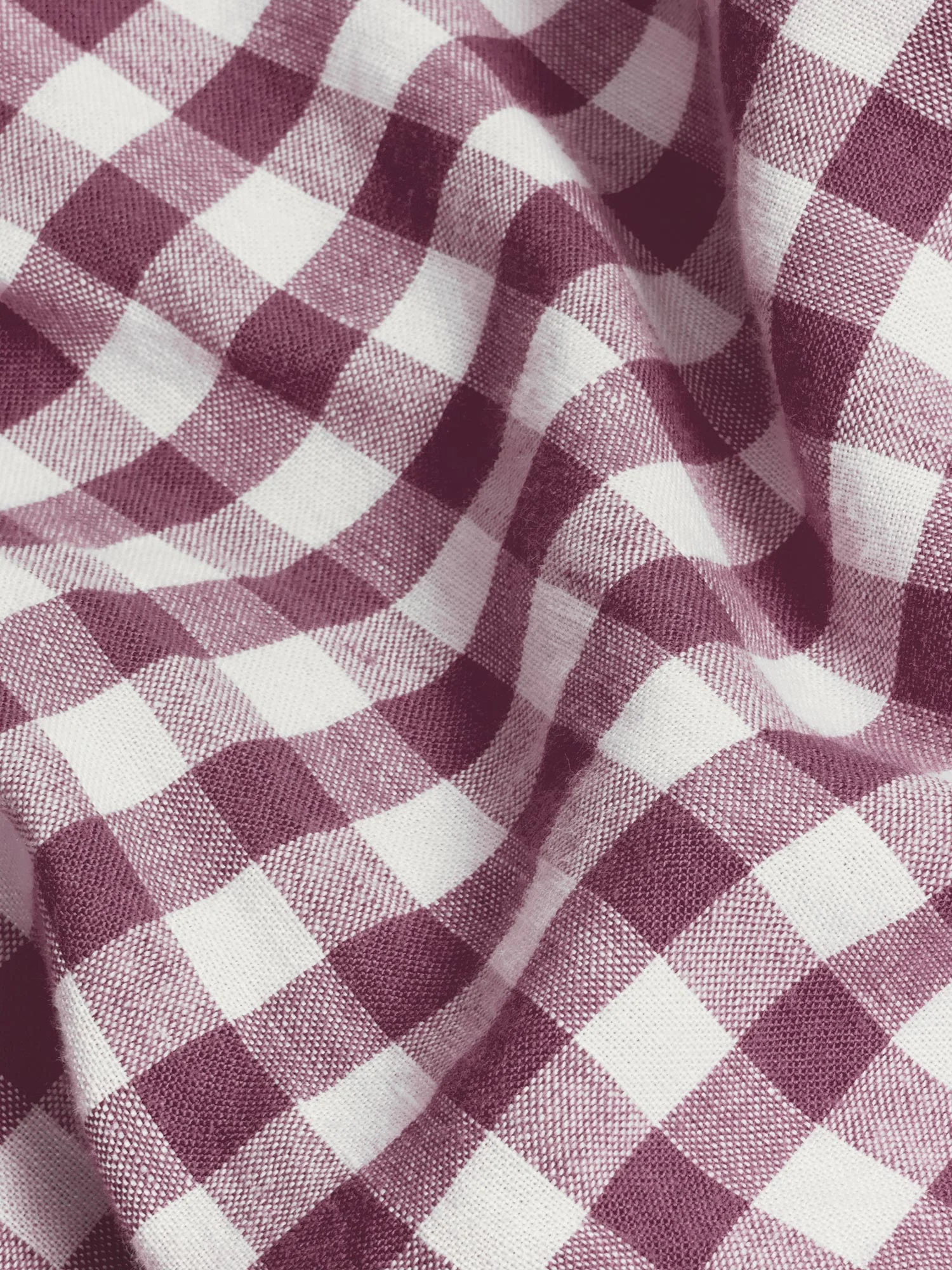 Berry Gingham 100% Linen Flat Sheet - Image 3