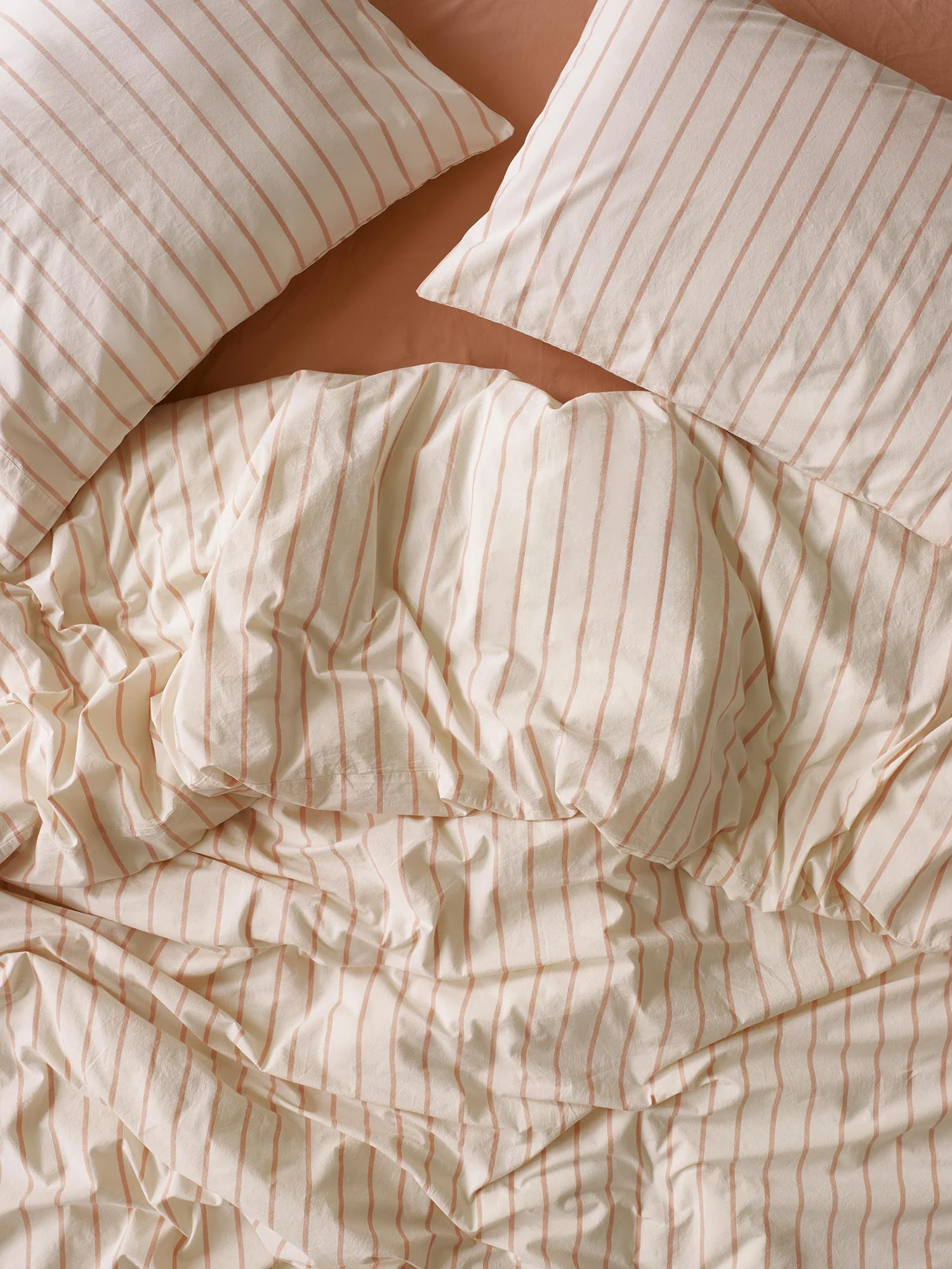Blush Pink Slumber Stripe Cotton Duvet Cover - Image 2