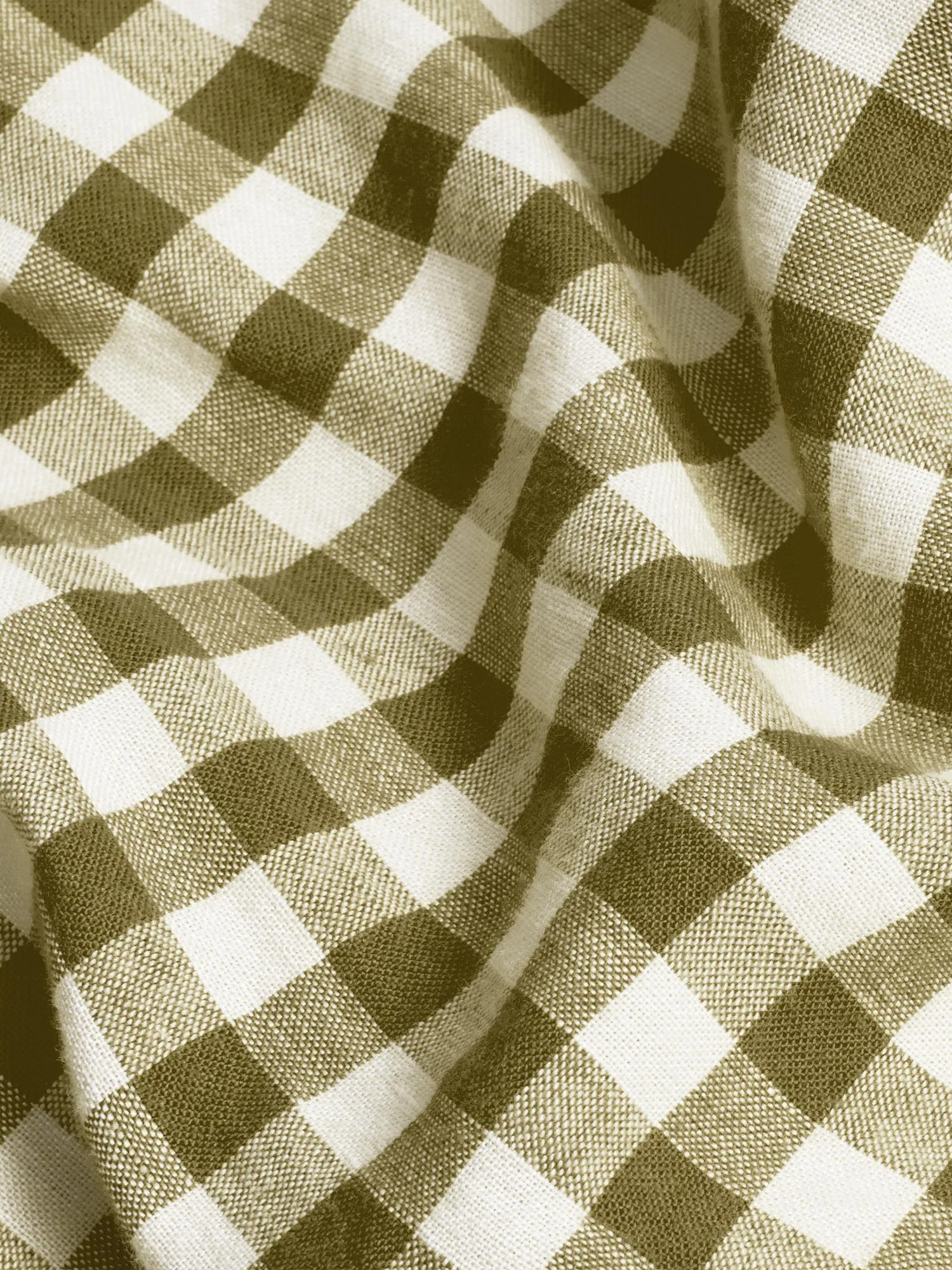 Botanical Green Gingham Linen Blend Sheet Set - Image 2