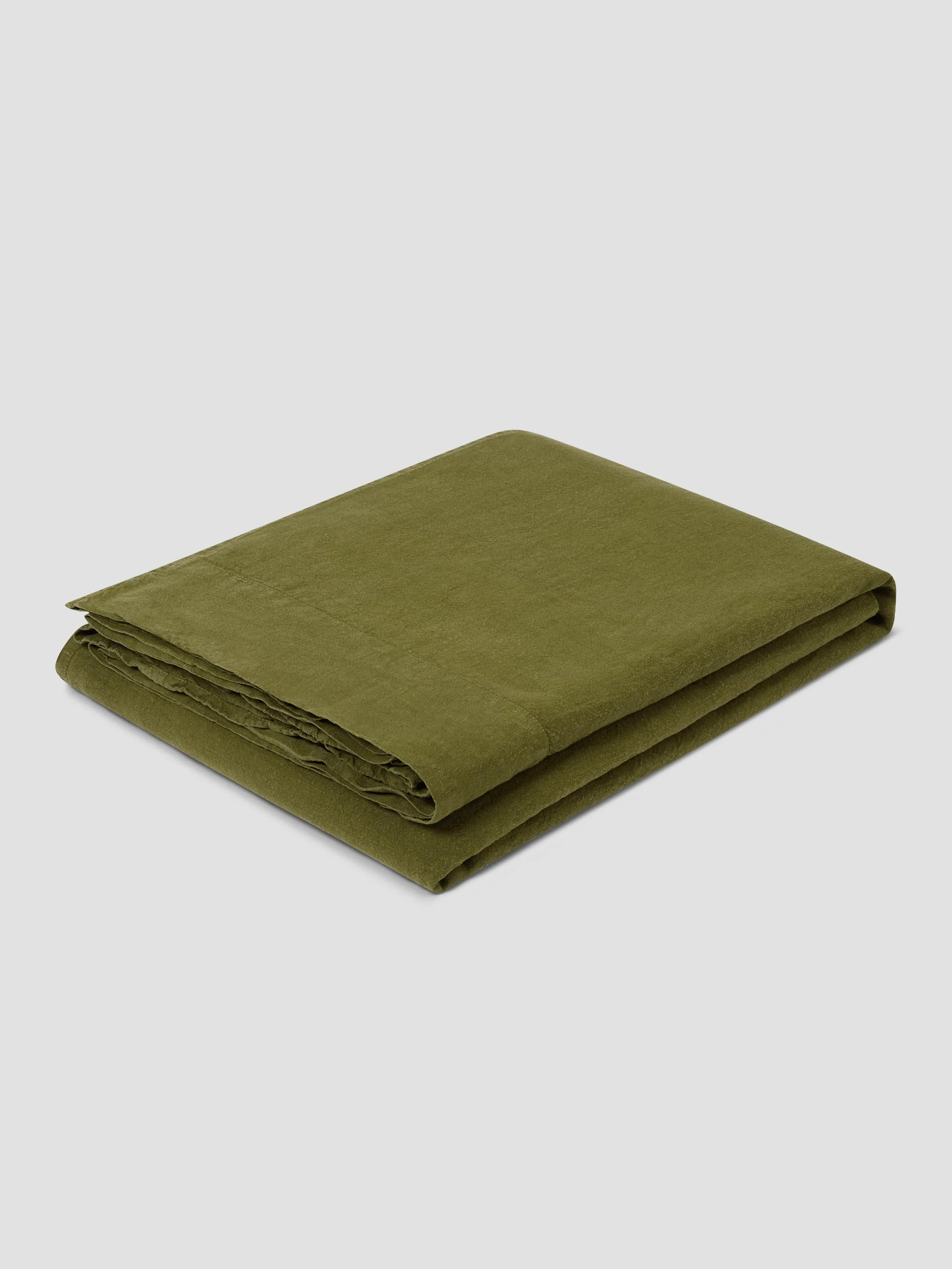 Botanical Green Linen Blend Flat Sheet - Image 2