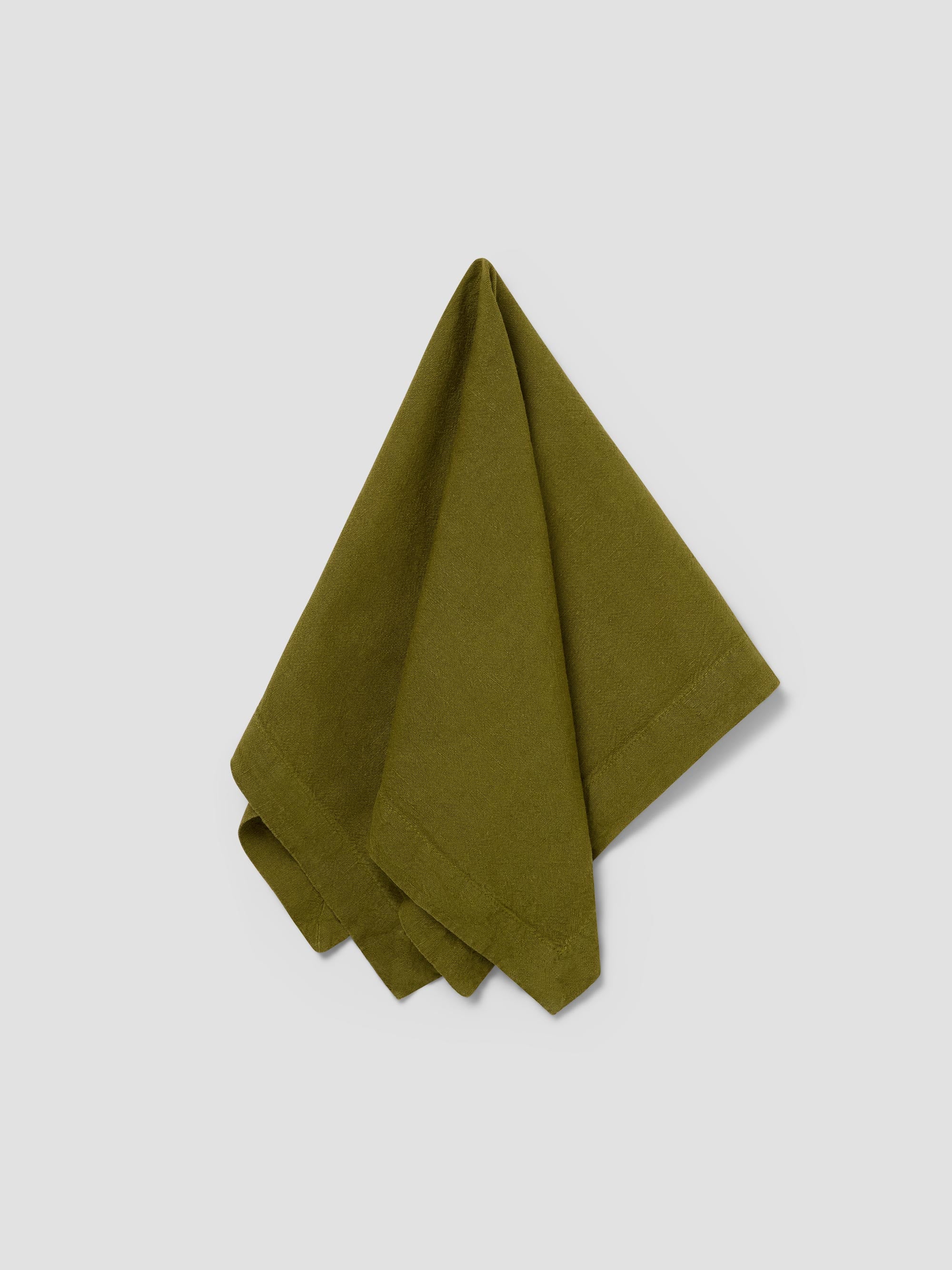 Botanical Green Linen Blend Napkins Set of 4 - Image 2
