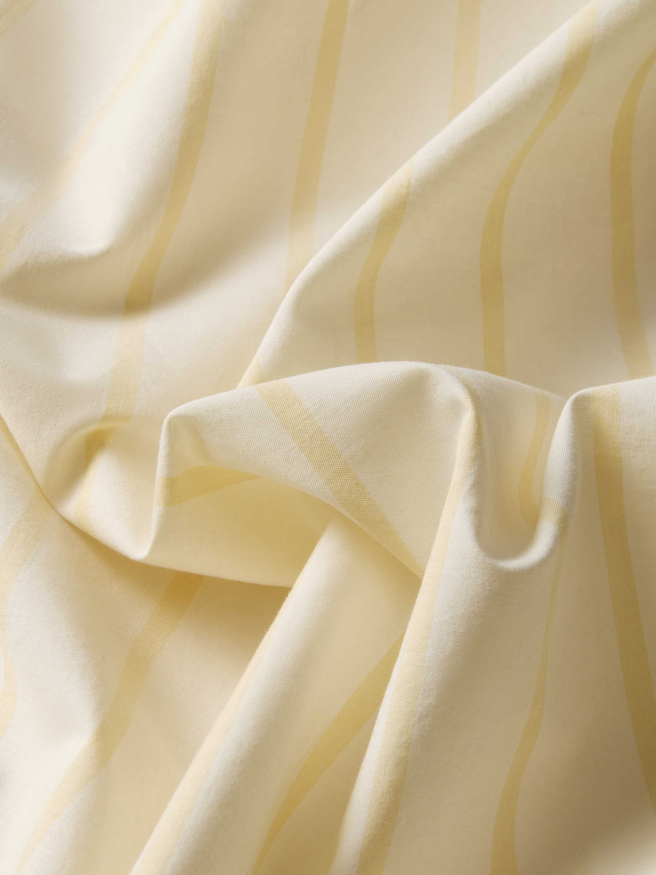 Butter Yellow Slumber Stripe Cotton Fitted Sheet - Image 4