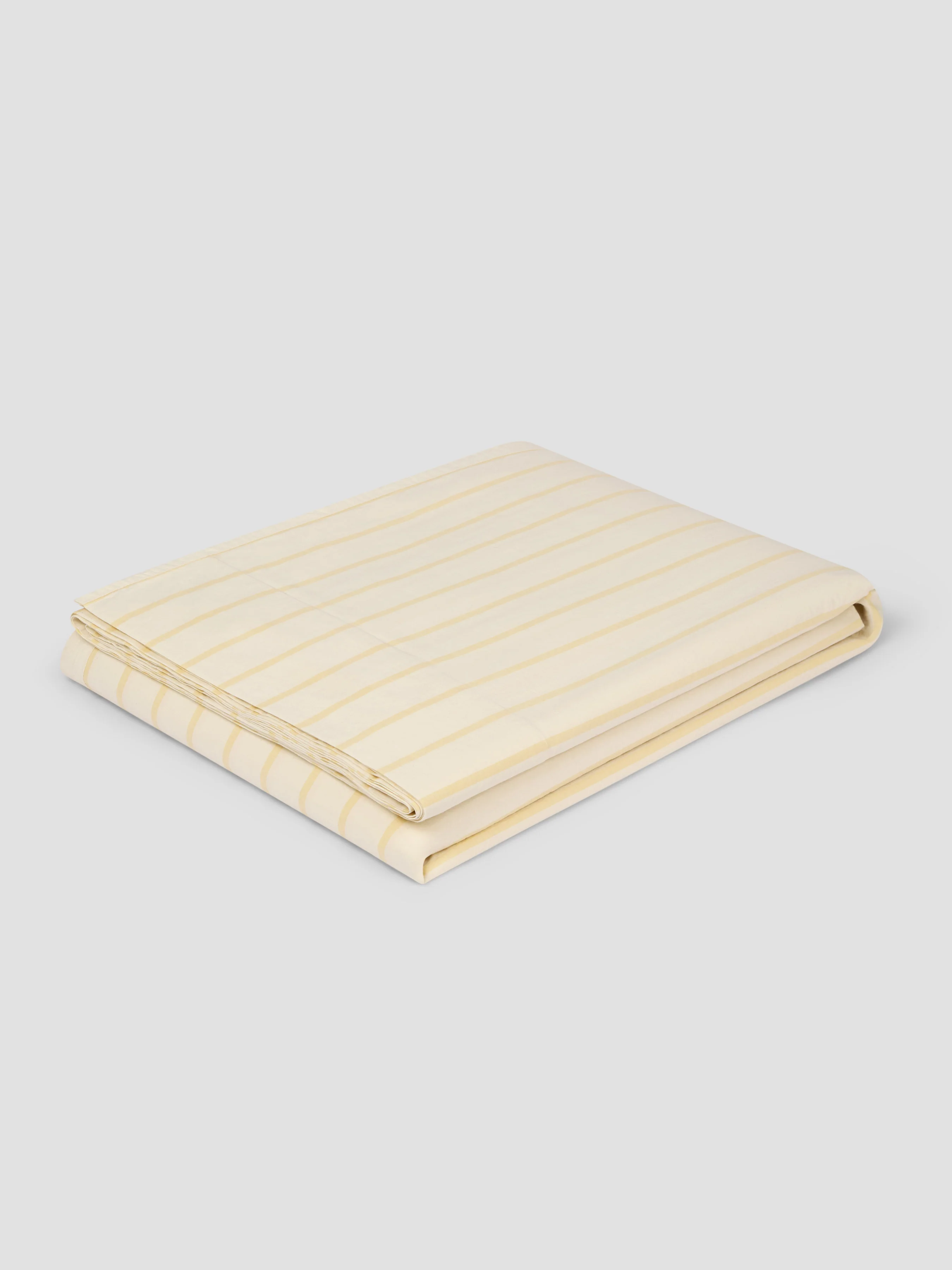 Butter Yellow Slumber Stripe Cotton Flat Sheet - Image 3