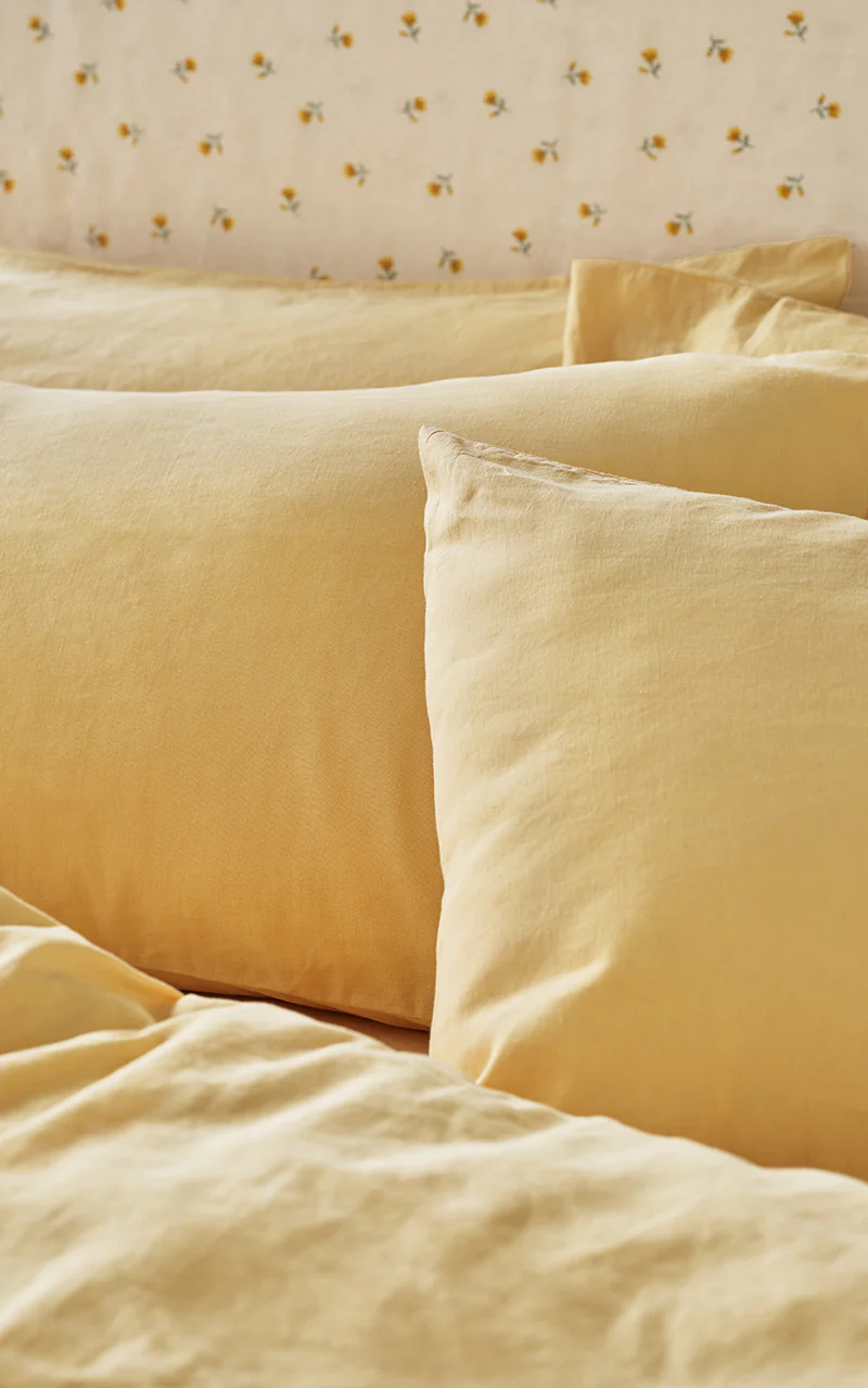 Butter Yellow Linen Blend Duvet Set - Image 4