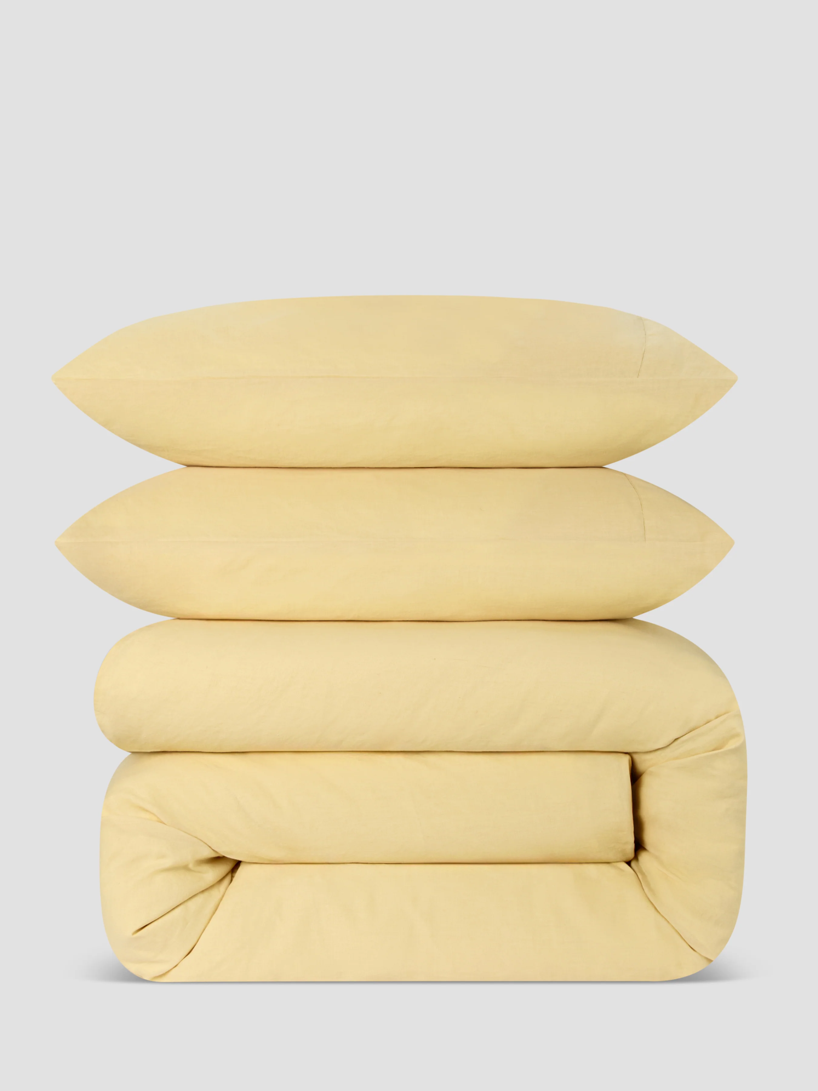 Butter Yellow Linen Blend Duvet Set