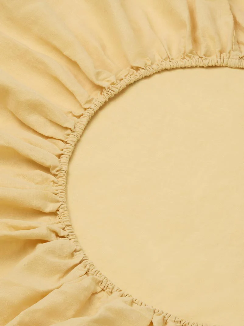 Butter Yellow Linen Blend Fitted Sheet - Image 2