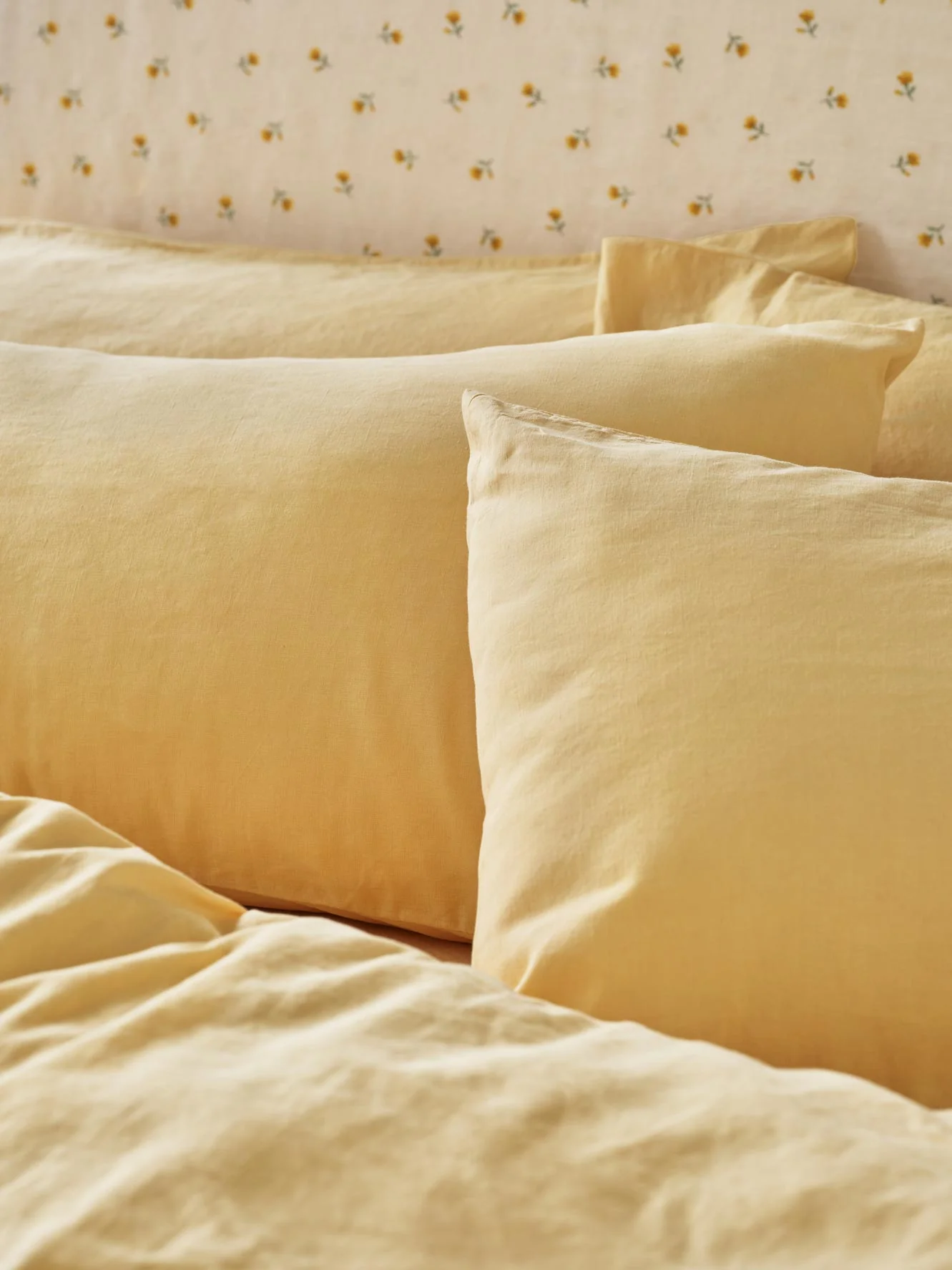Butter Yellow Linen Blend Pillowcases (Pair)