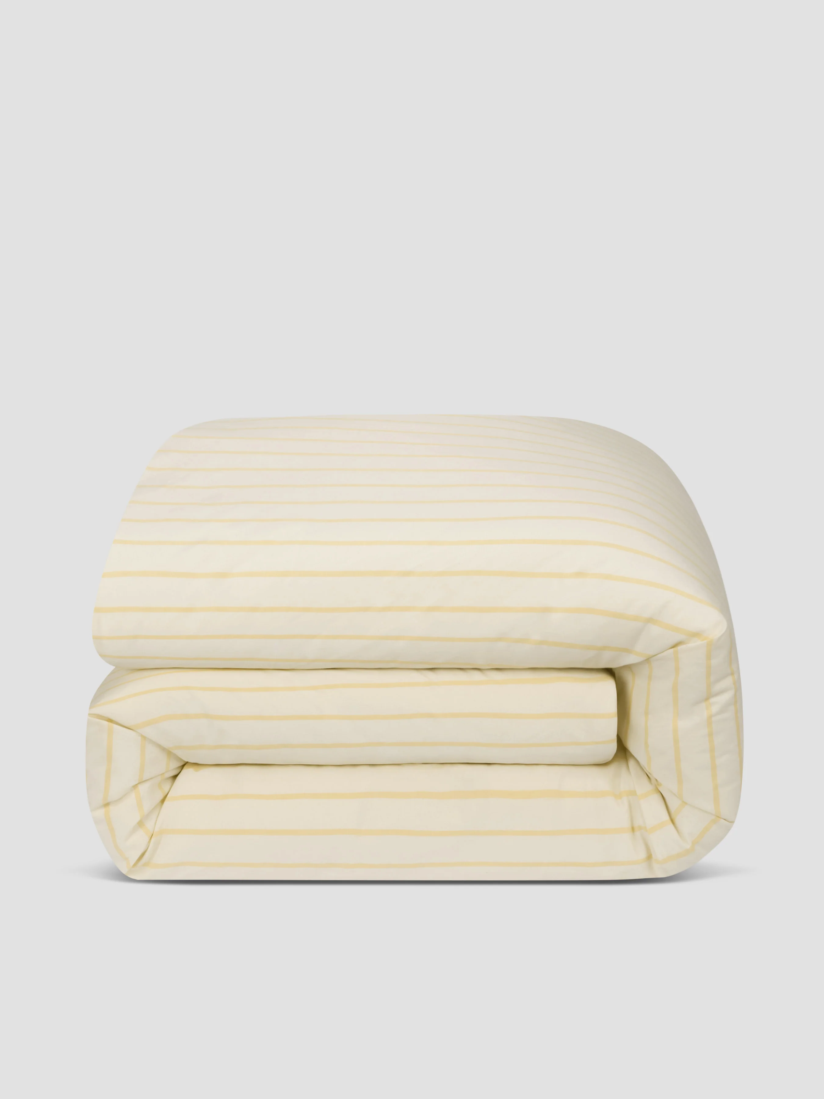 Butter Yellow Slumber Stripe Cotton Duvet Cover - Image 3