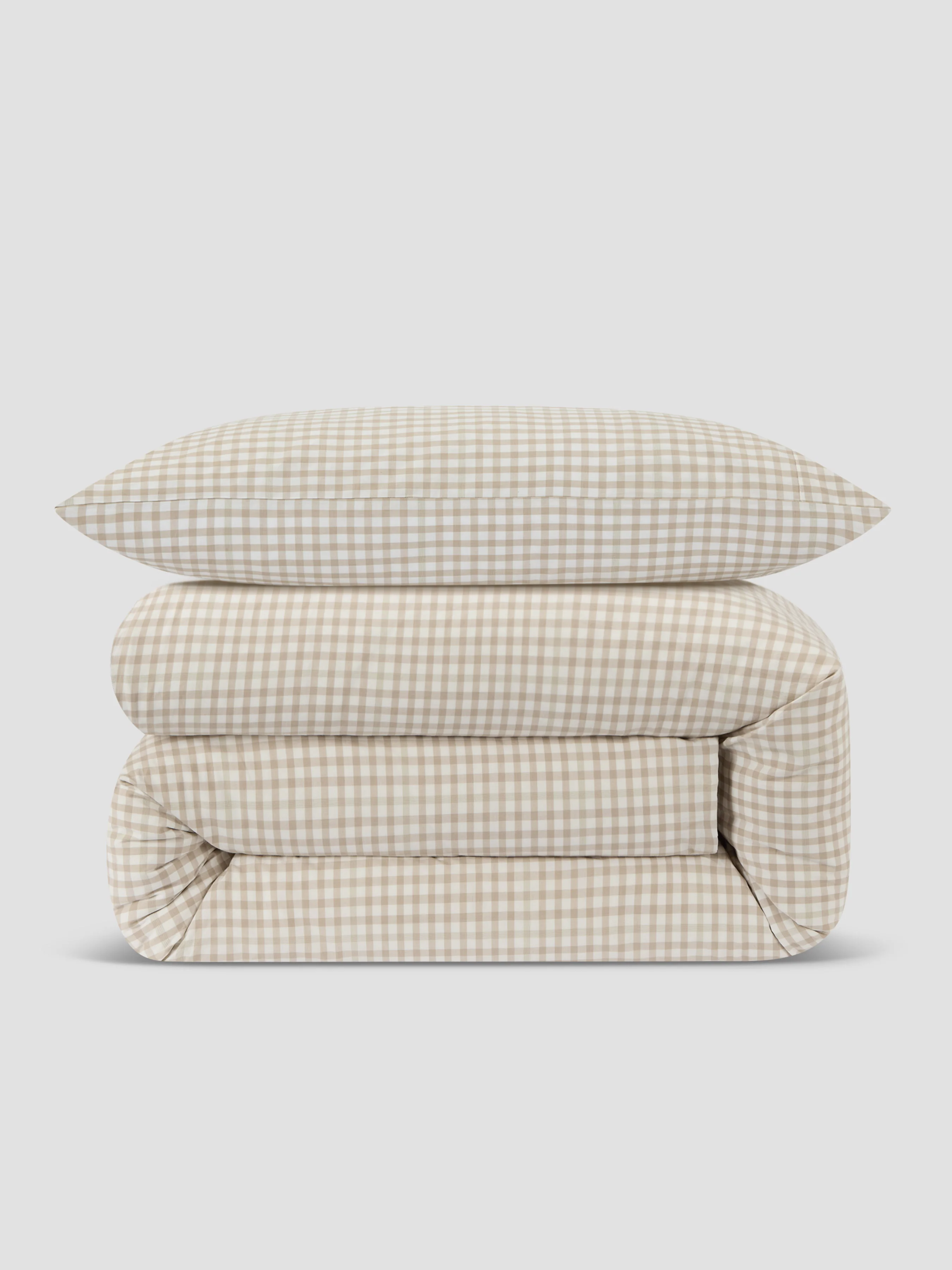 Café au Lait Gingham Kids Cotton Bedding Set - Image 2