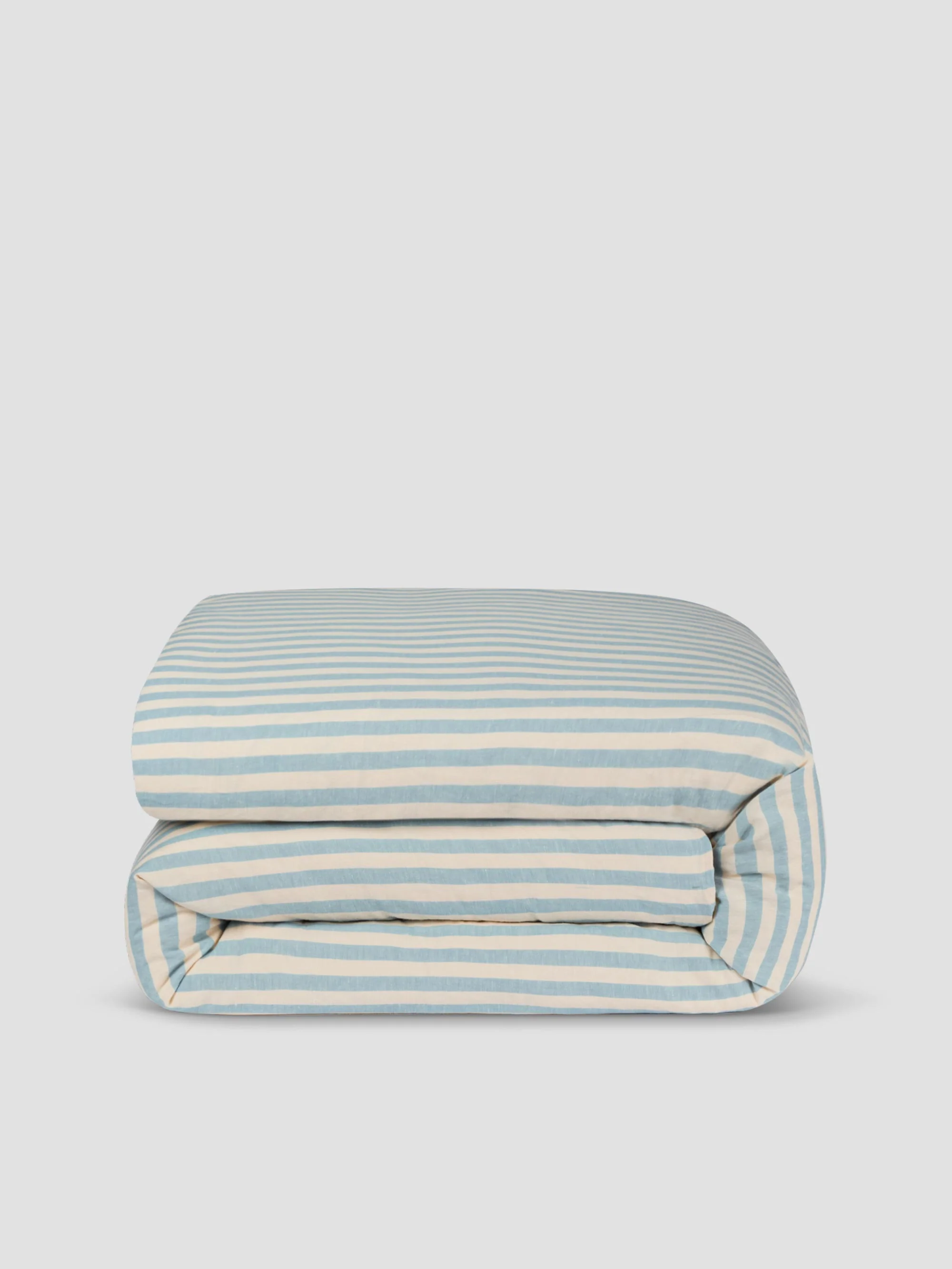Coastal Blue Pembroke Stripe 100% Linen Duvet Cover - Image 3