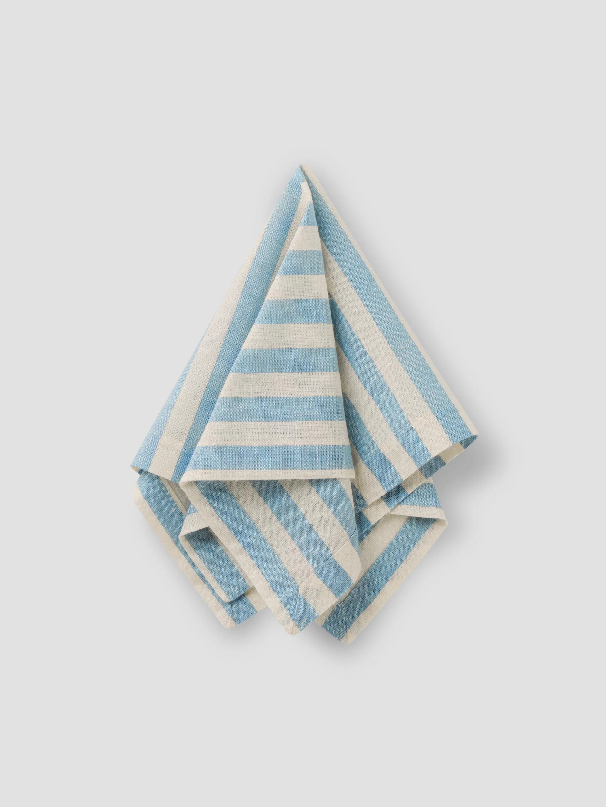 Coastal Blue Pembroke Stripe Linen Blend Napkin Set of 4 - Image 3