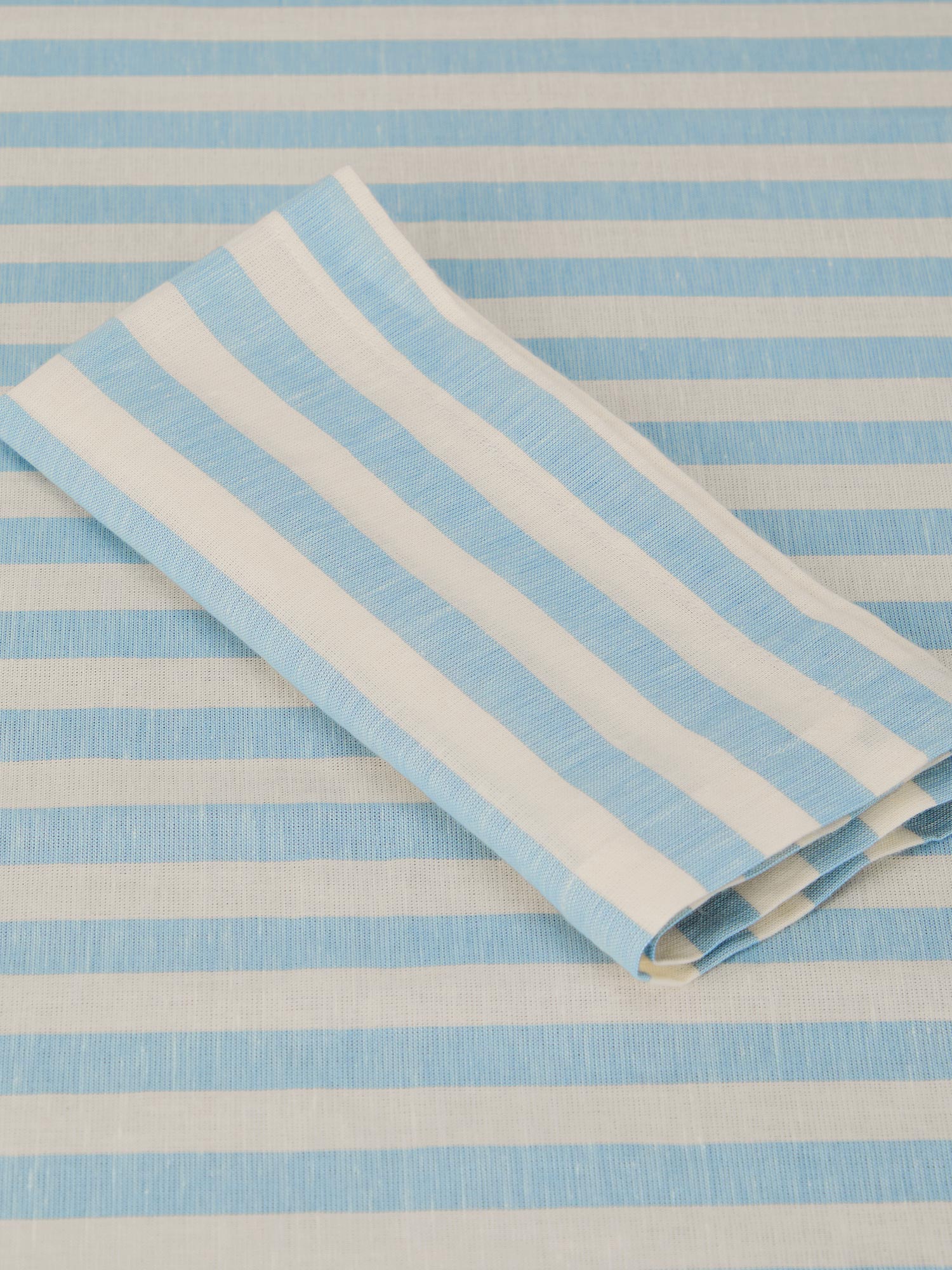 Coastal Blue Pembroke Stripe Linen Blend Napkin Set of 4 - Image 4