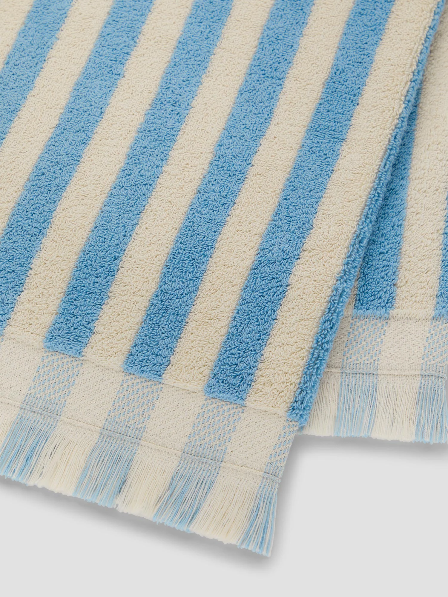 Coastal Blue Pembroke Stripe Cotton Towels - Image 5