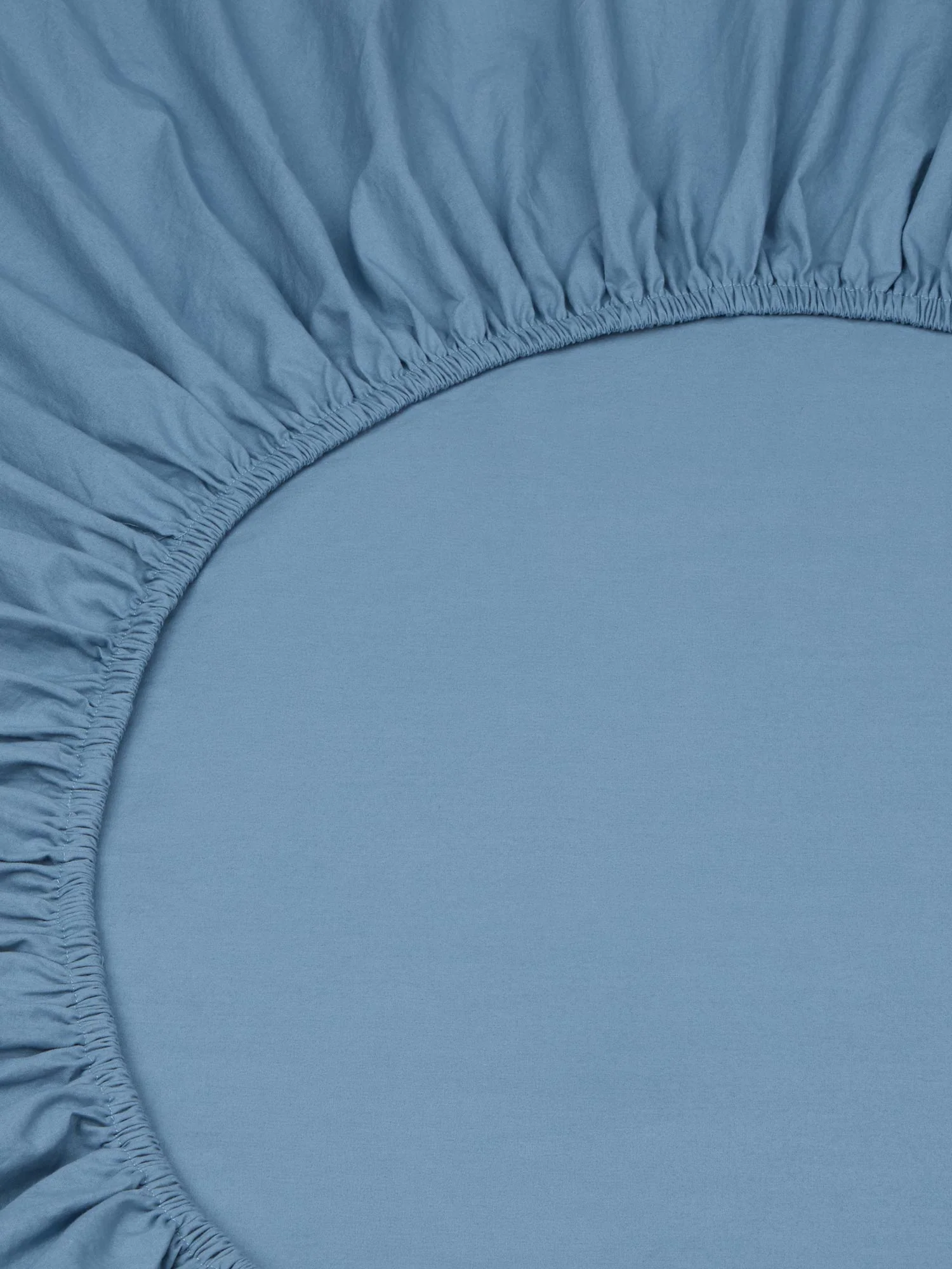Cove Blue Washed Percale Cotton Fitted Sheet - Image 2