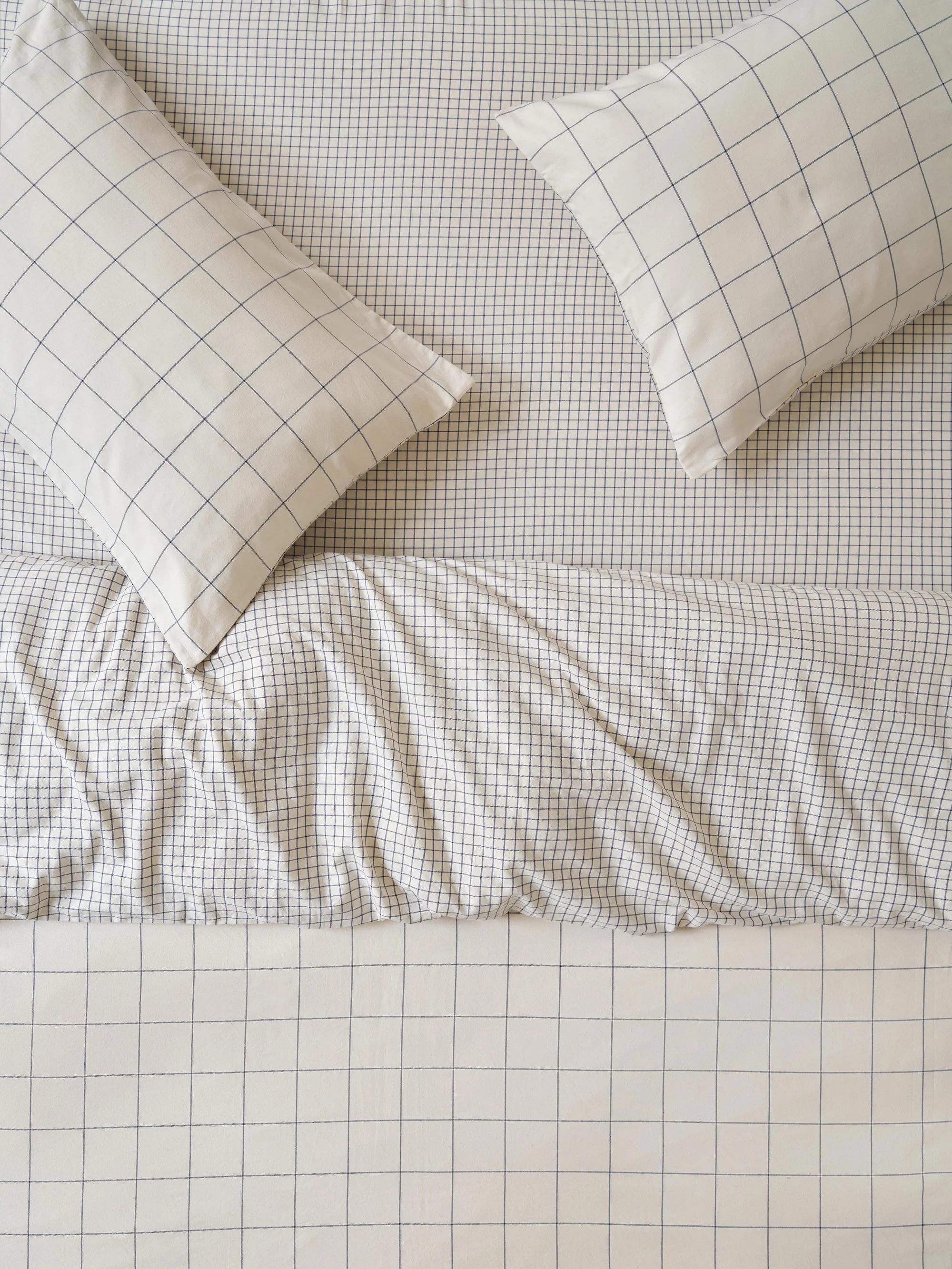 Dream Blue Burlow Plaid Cotton Percale Duvet Cover