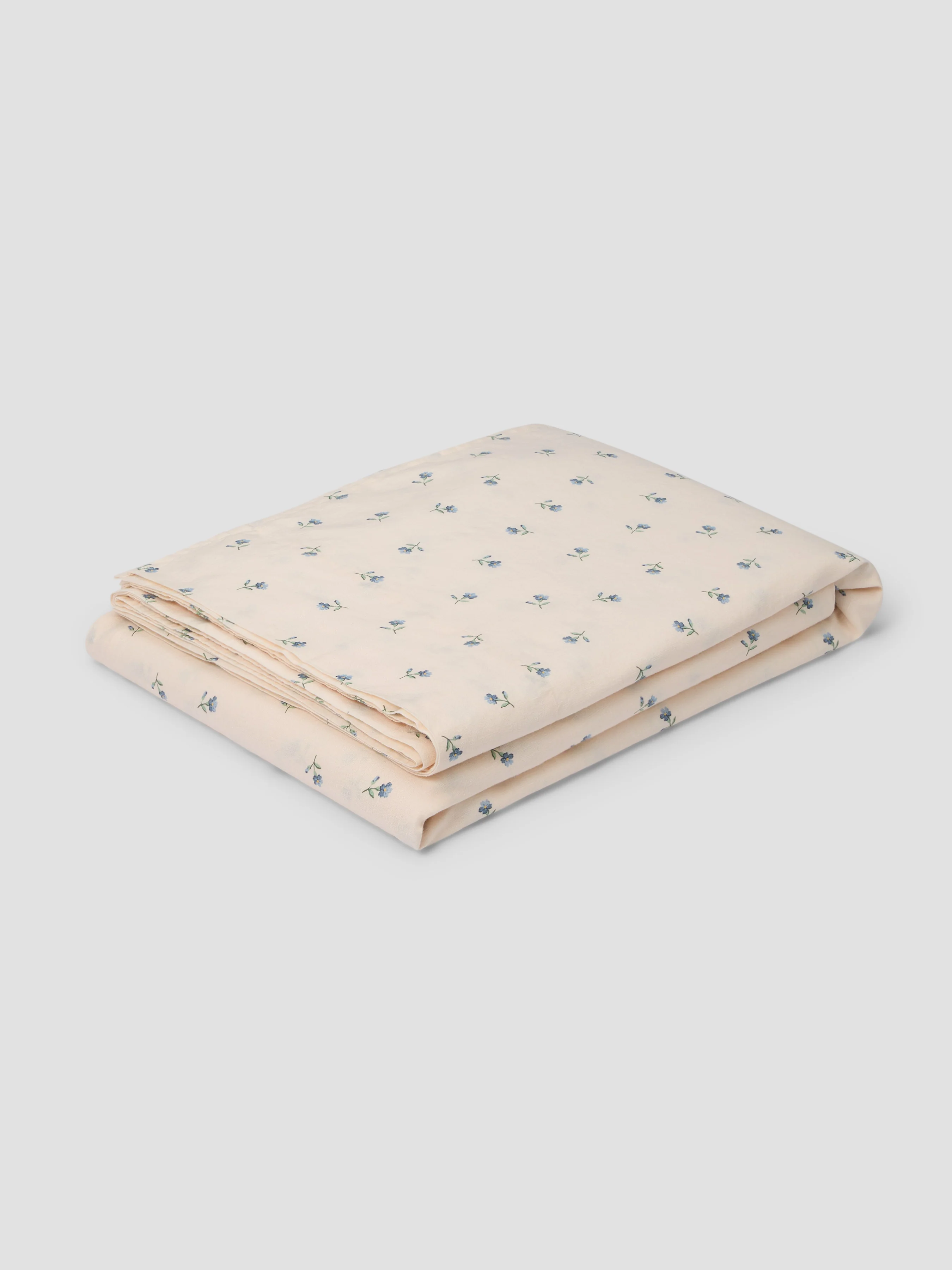 Dusk Blue Posy Bud Linen Blend Flat Sheet - Image 2