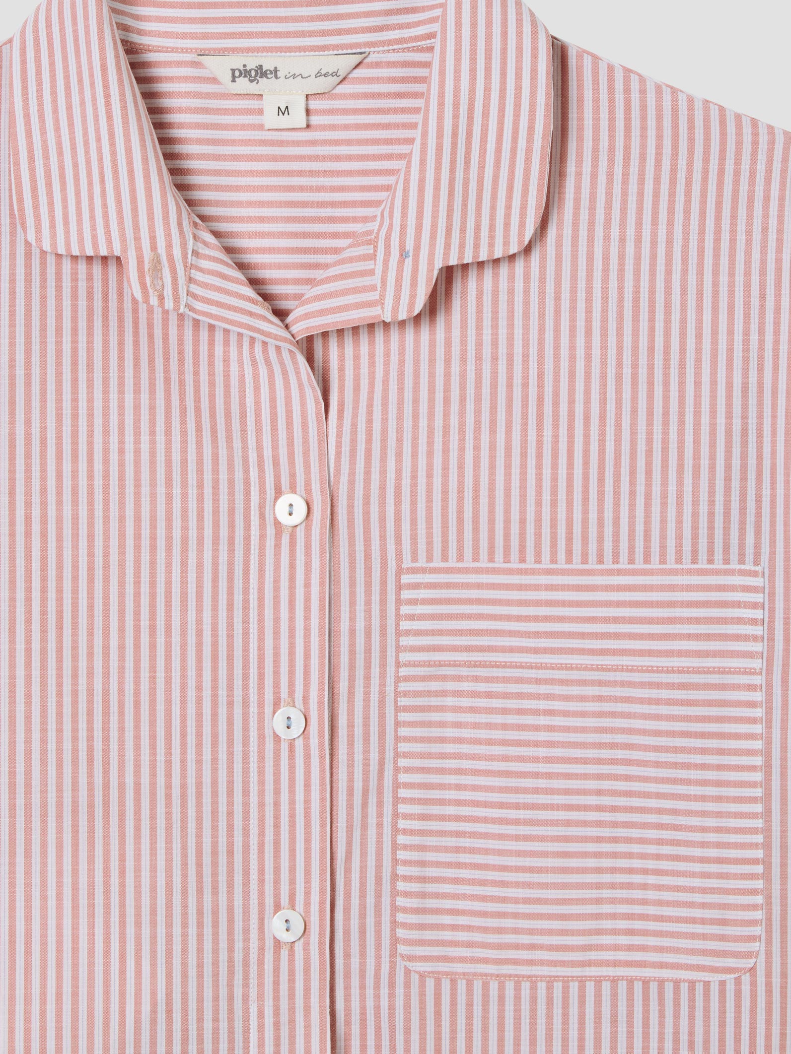 Dusty Pink Boyfriend Stripe Shorts Set - Image 5