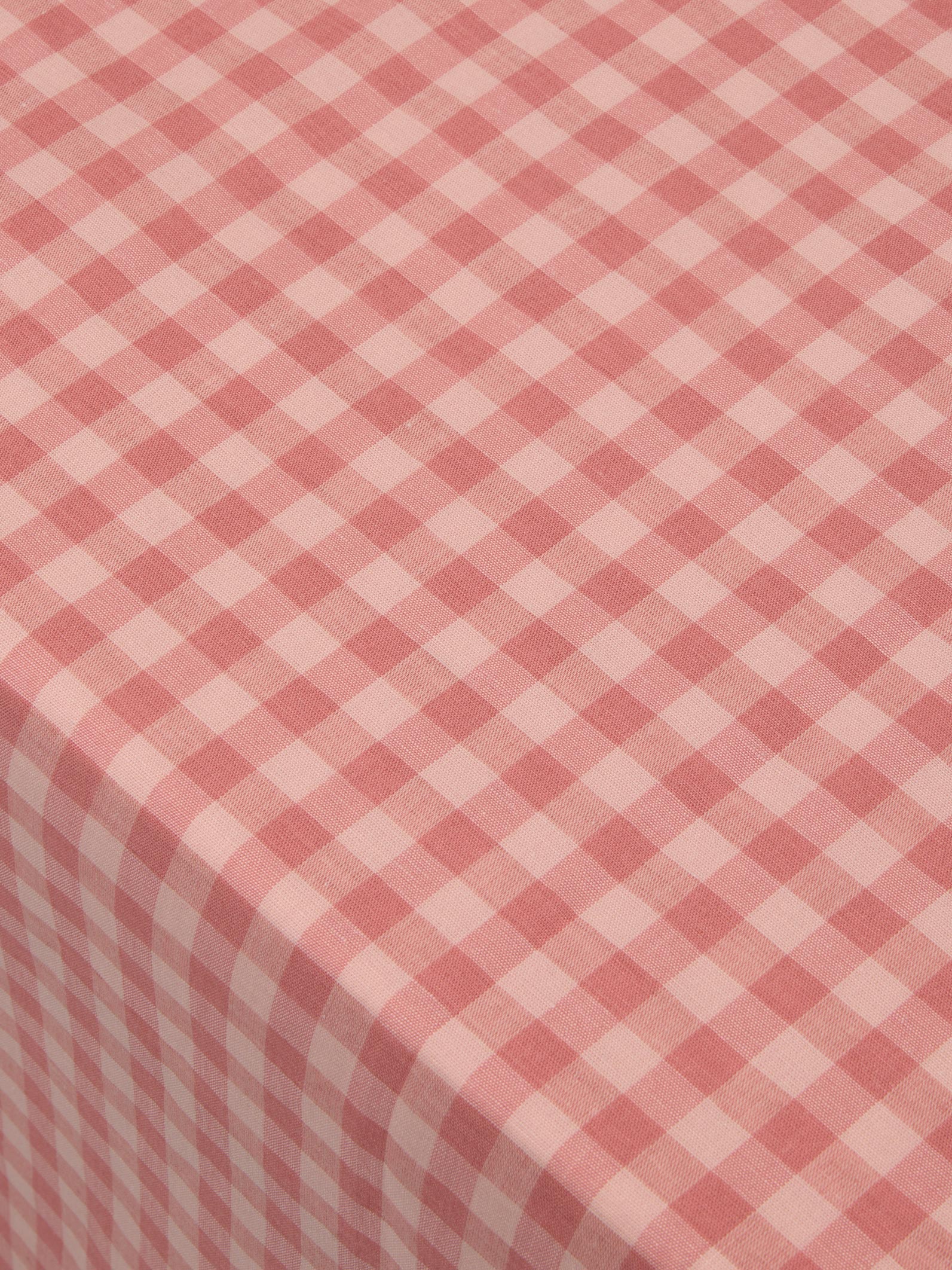 Dusty Pink & Rose Gingham Linen Blend Tablecloth - Image 2