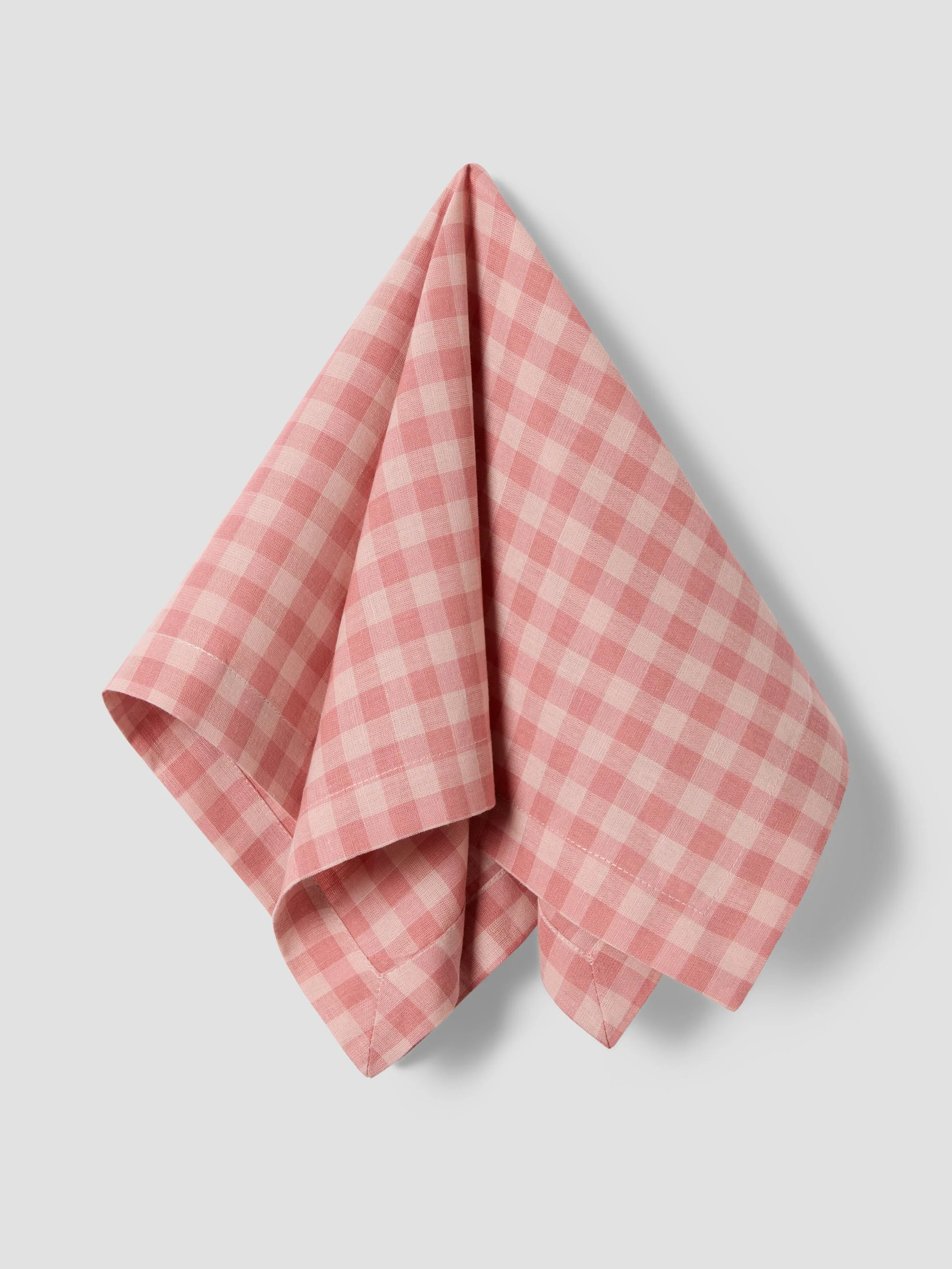 Dusty Pink & Rose Gingham Linen Blend Napkins Set of 4 - Image 4