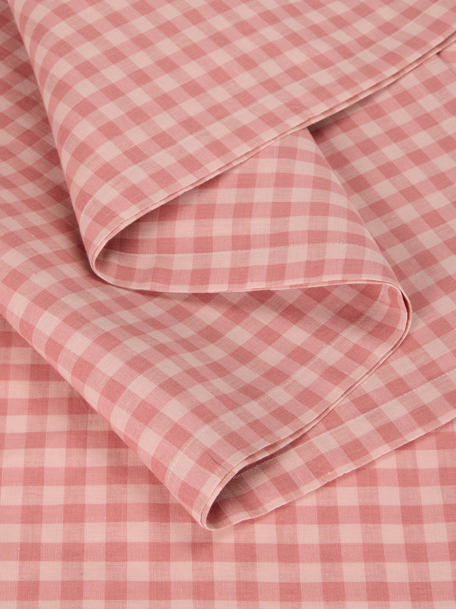 Dusty Pink & Rose Gingham Linen Blend Table Runner - Image 3