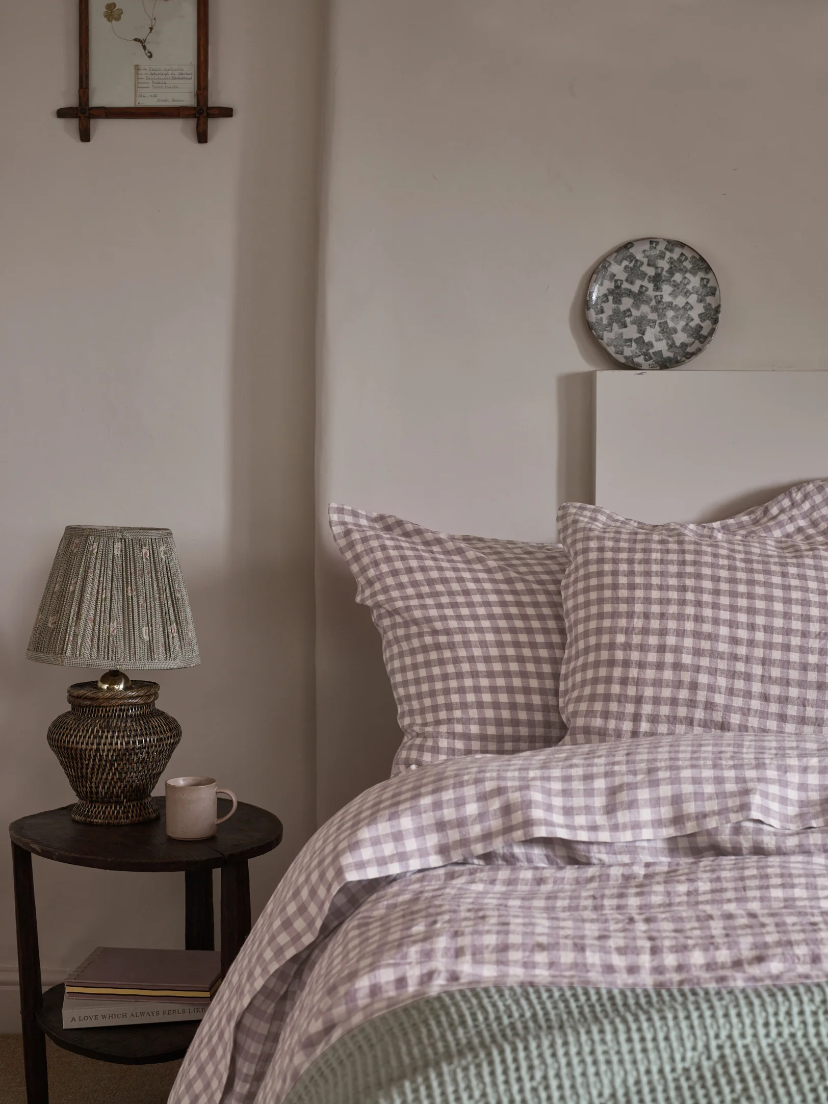 Elderberry Gingham Linen Blend Duvet Cover - Image 2