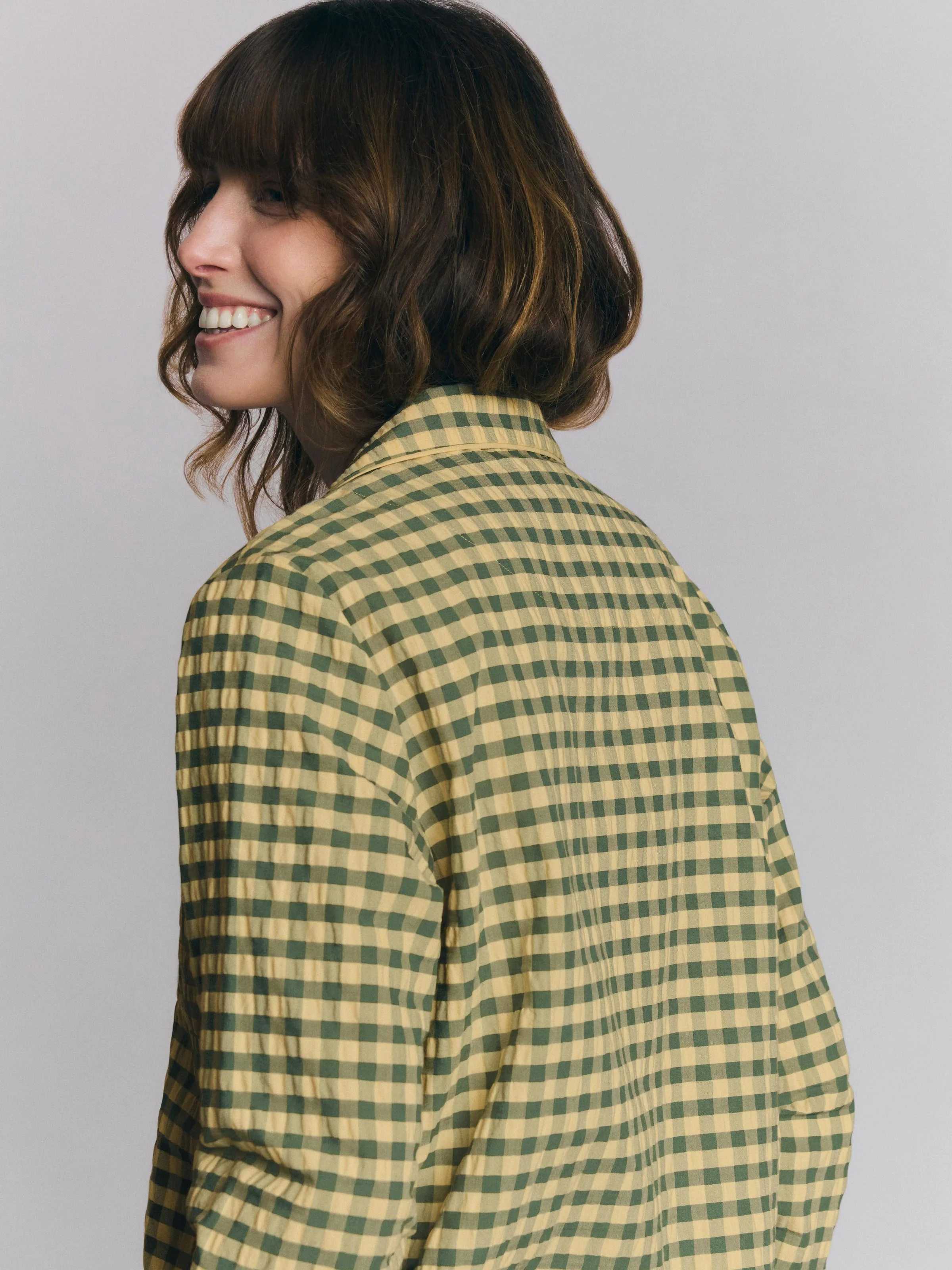 Elm Green & Butter Yellow Gingham Cotton Pants Set - Image 3