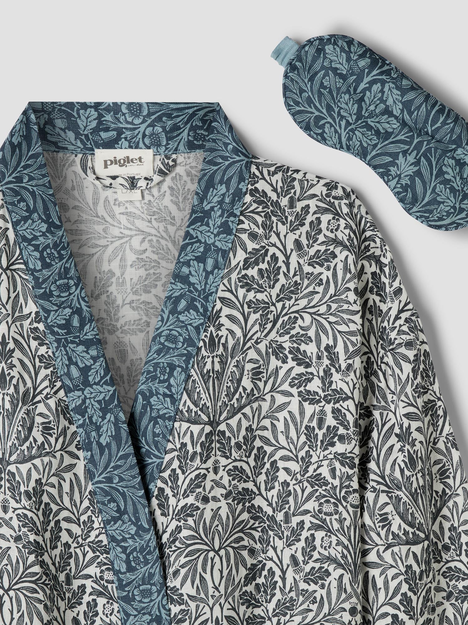 Ernest Blue Pure Acorn Linen Robe and Sleep Mask - Image 4