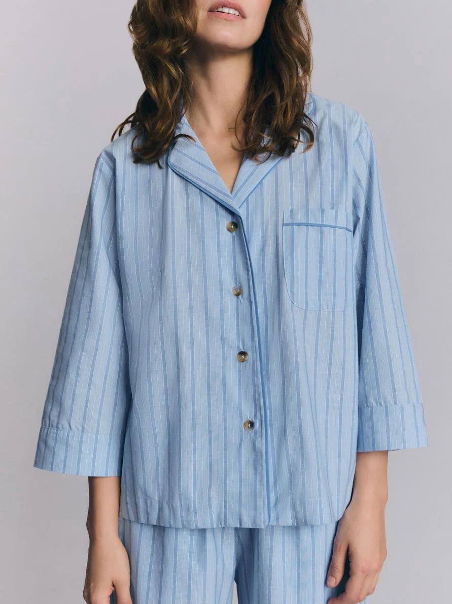Favorite Stripe Cotton Cropped Pajama Set - Image 2