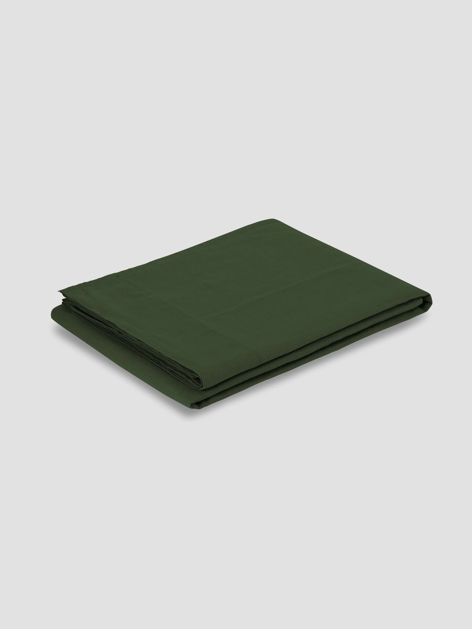 Fern Green Linen Blend Flat Sheet - Image 2