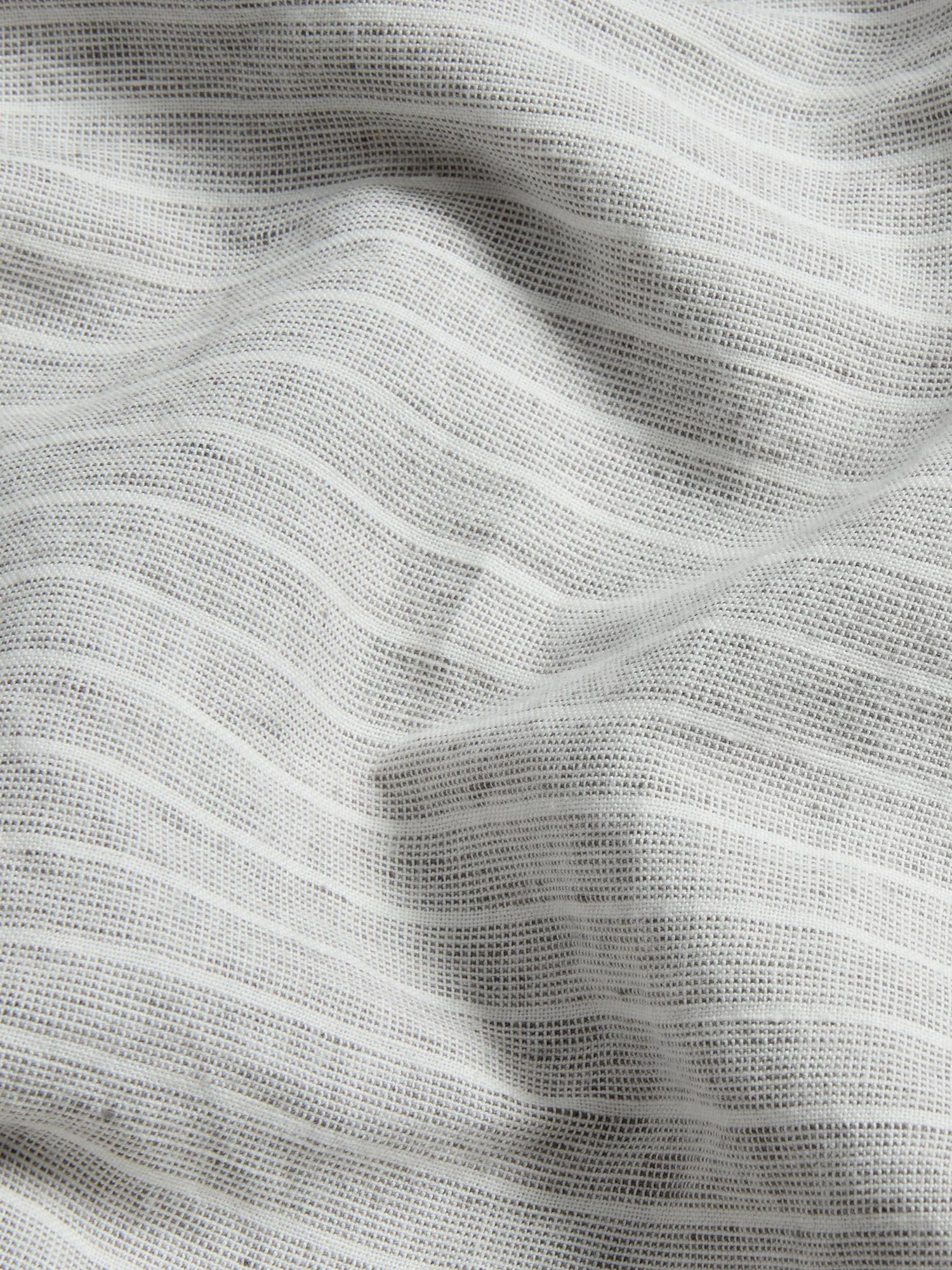 Gray Mini Stripe Linen Blend Fitted Sheet - Image 3