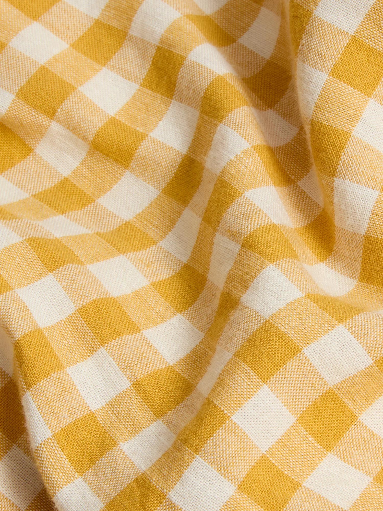 Honey Gingham Linen Blend Flat Sheet - Image 3