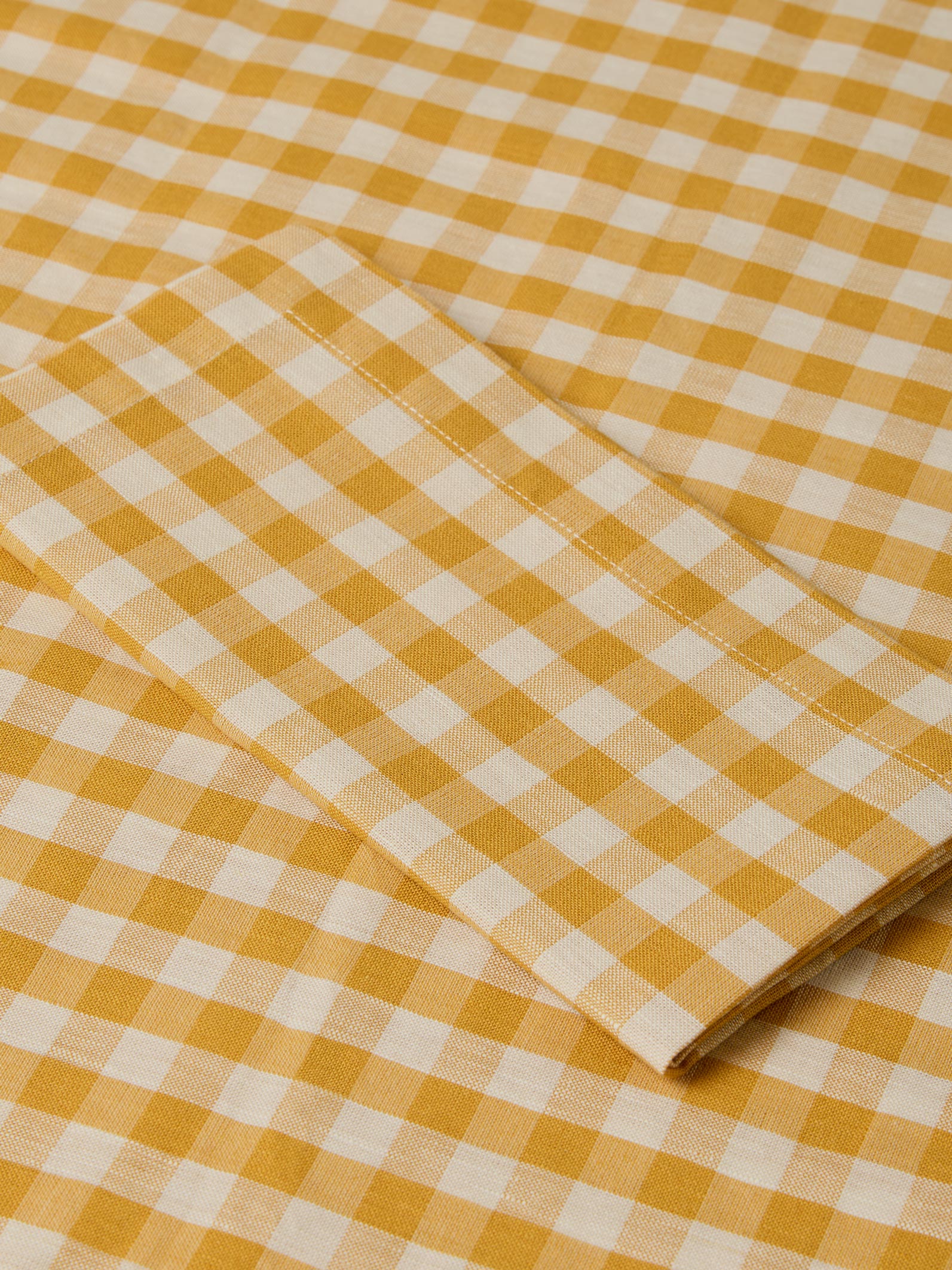 Honey Gingham Linen Blend Napkins Set of 4 - Image 3