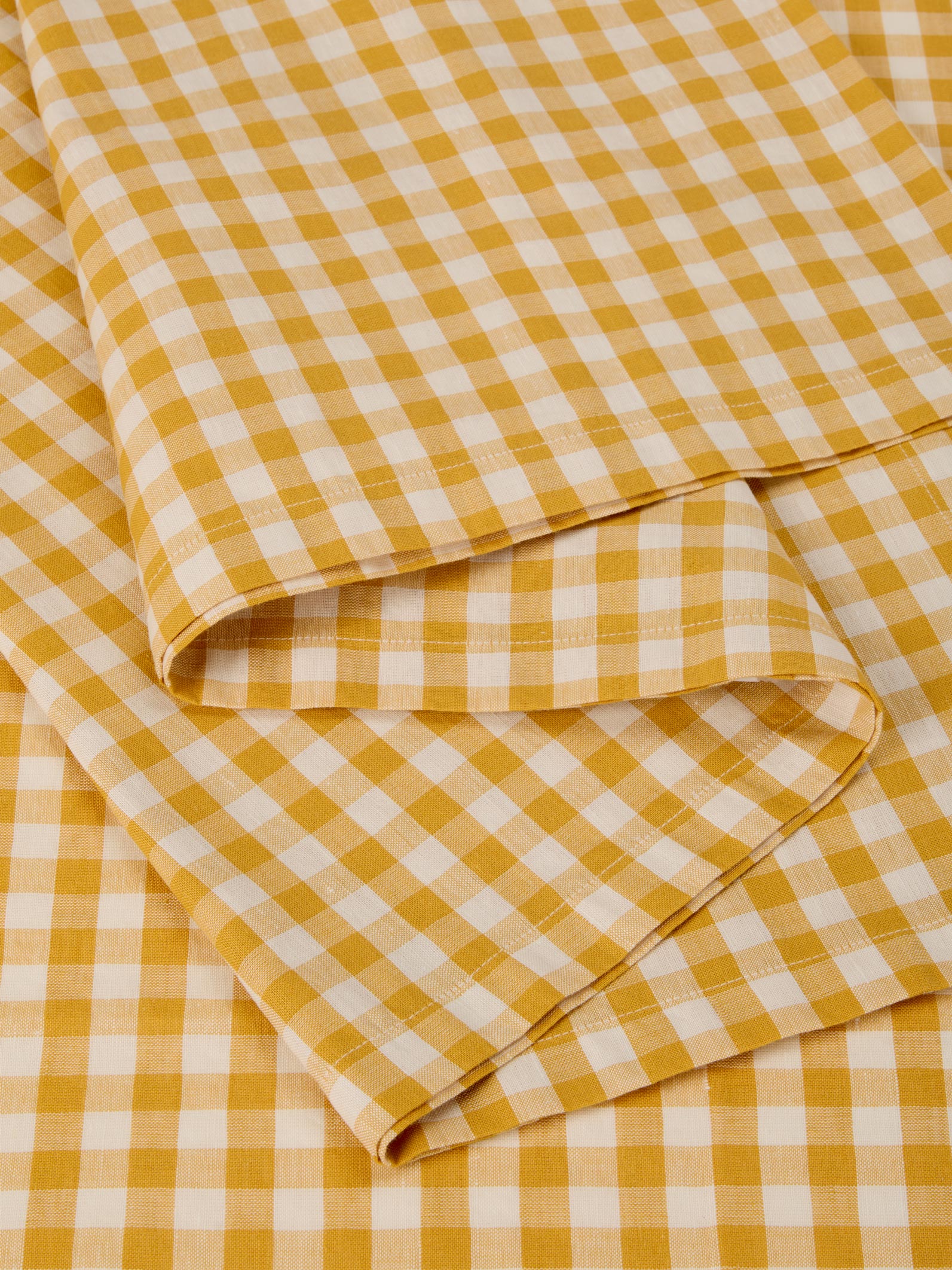 Honey Gingham Linen Blend Table Runner - Image 4