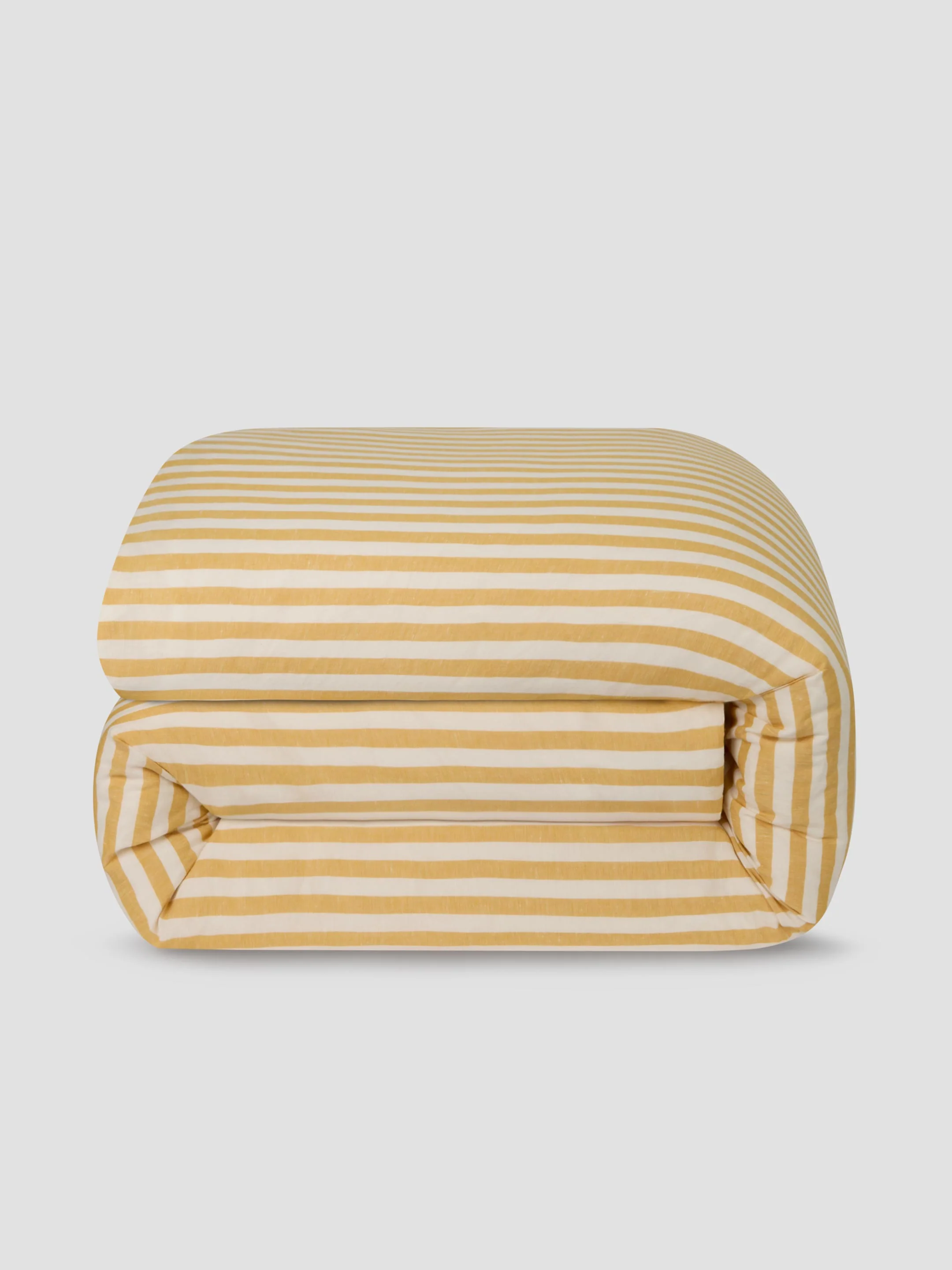 Honey Pembroke Stripe Linen Blend Duvet Cover - Image 2