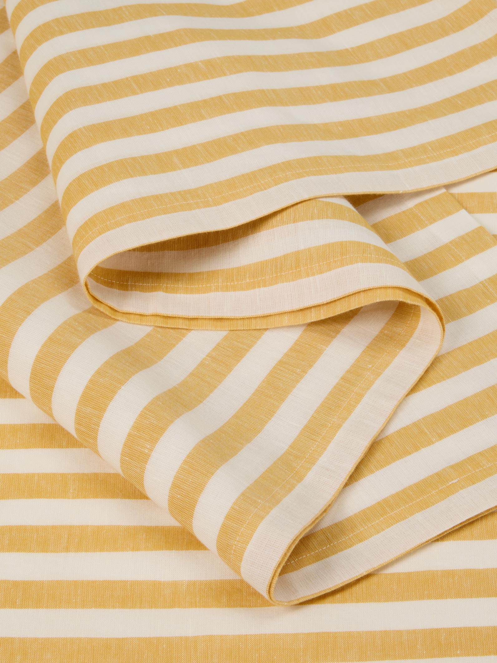 Honey Pembroke Stripe Linen Blend Table Runner - Image 3