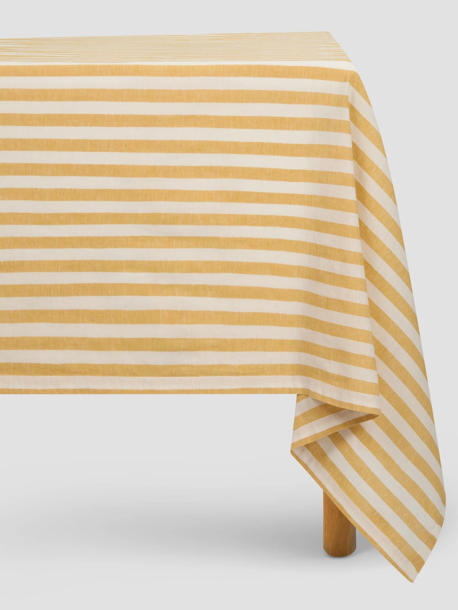 Honey Pembroke Stripe Linen Blend Tablecloth - Image 2