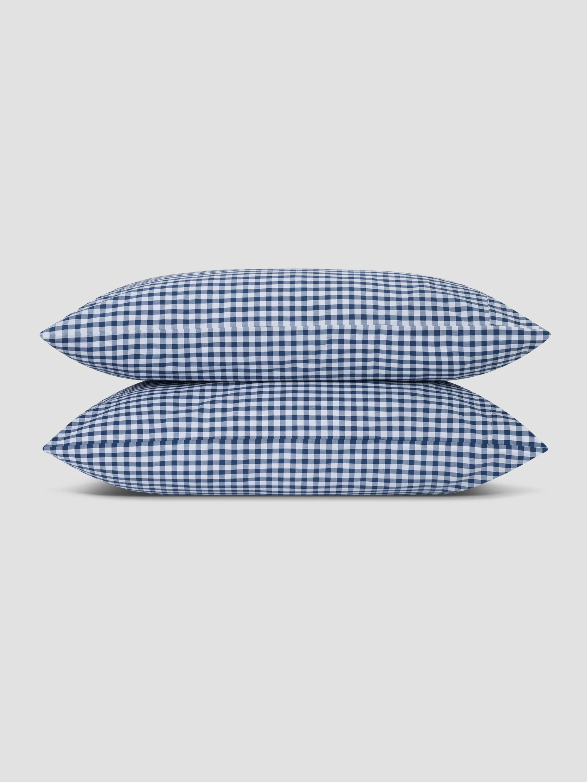 Indigo Small Gingham Cotton Pillowcases (Pair) - Image 2