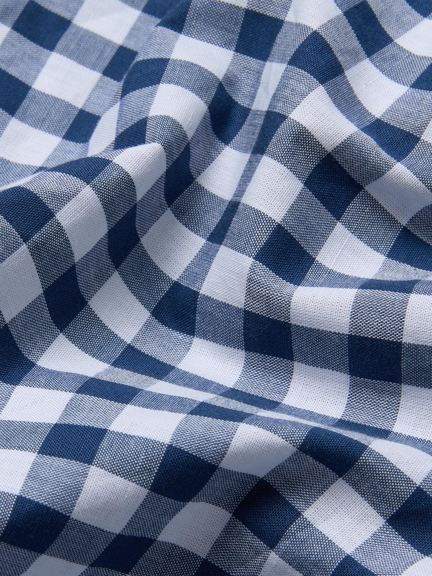 Indigo Small Gingham Cotton Fitted Sheet - Image 3
