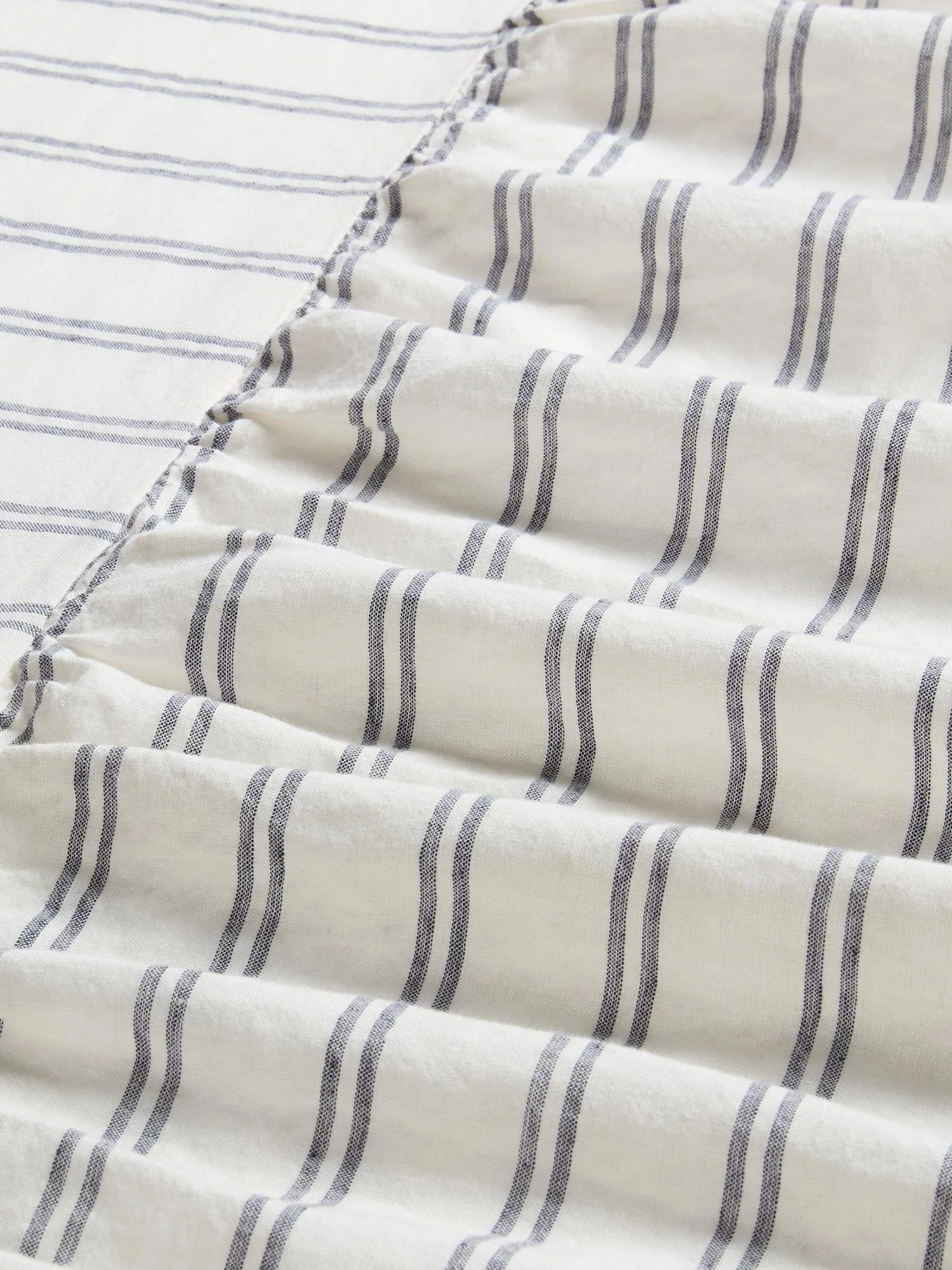 Ivory Kemptown Stripe 100% Linen Bed Skirt - Image 3