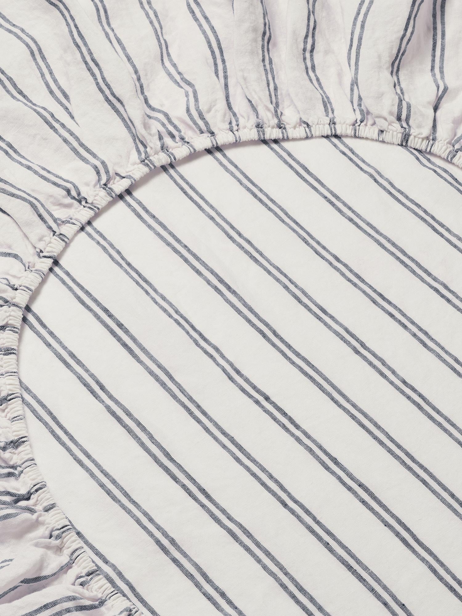 Ivory Kemptown Stripe Linen Blend Fitted Sheet - Image 2