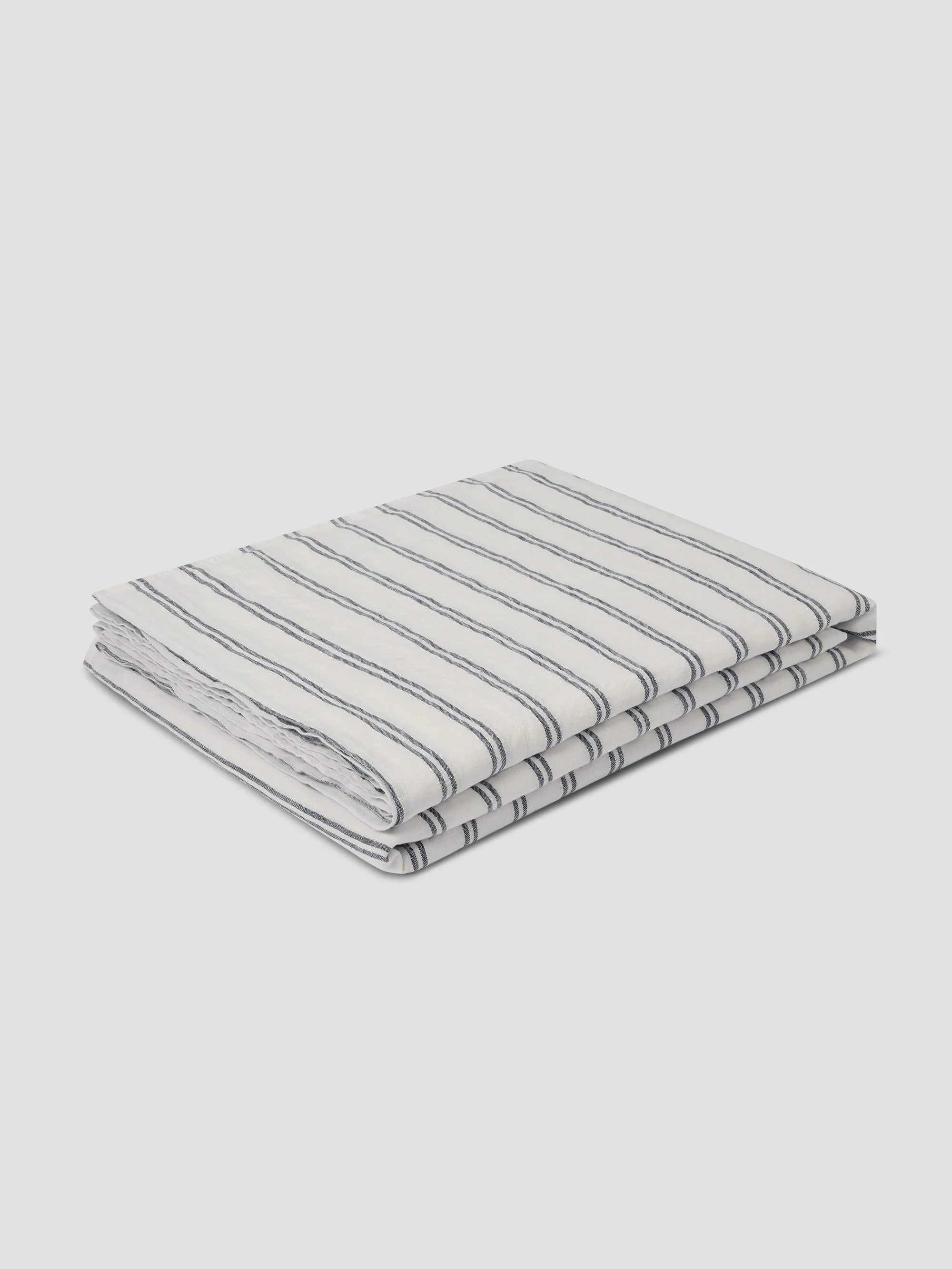 Ivory Kemptown Stripe Linen Blend Flat Sheet - Image 2