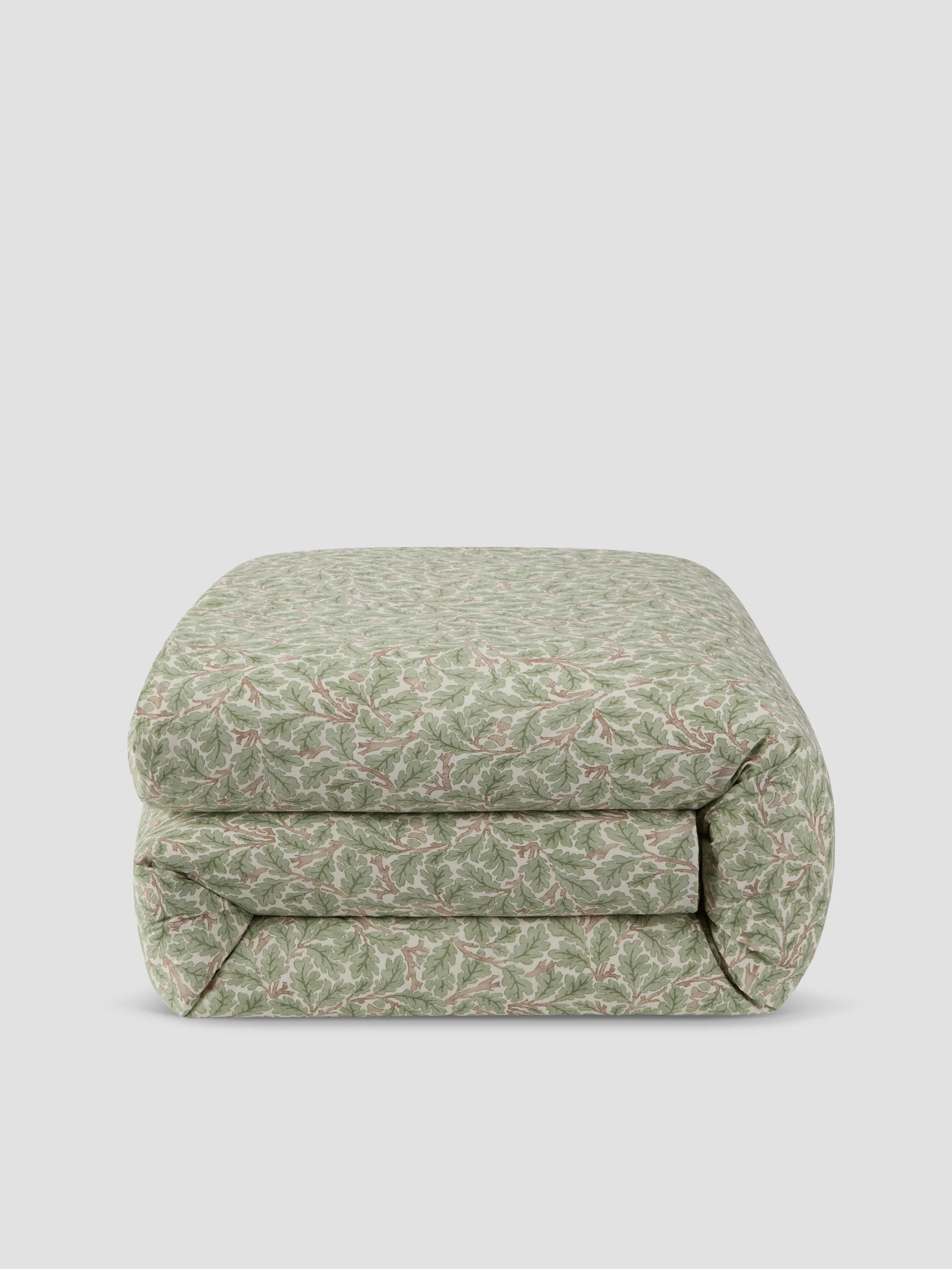 Leafy Arbour Oak Washed Cotton Percale Duvet Cover - Image 3