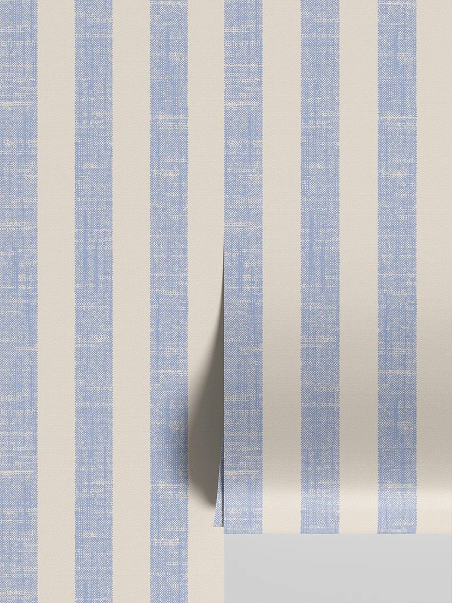 Meadow Blue Pembroke Stripe Wallpaper