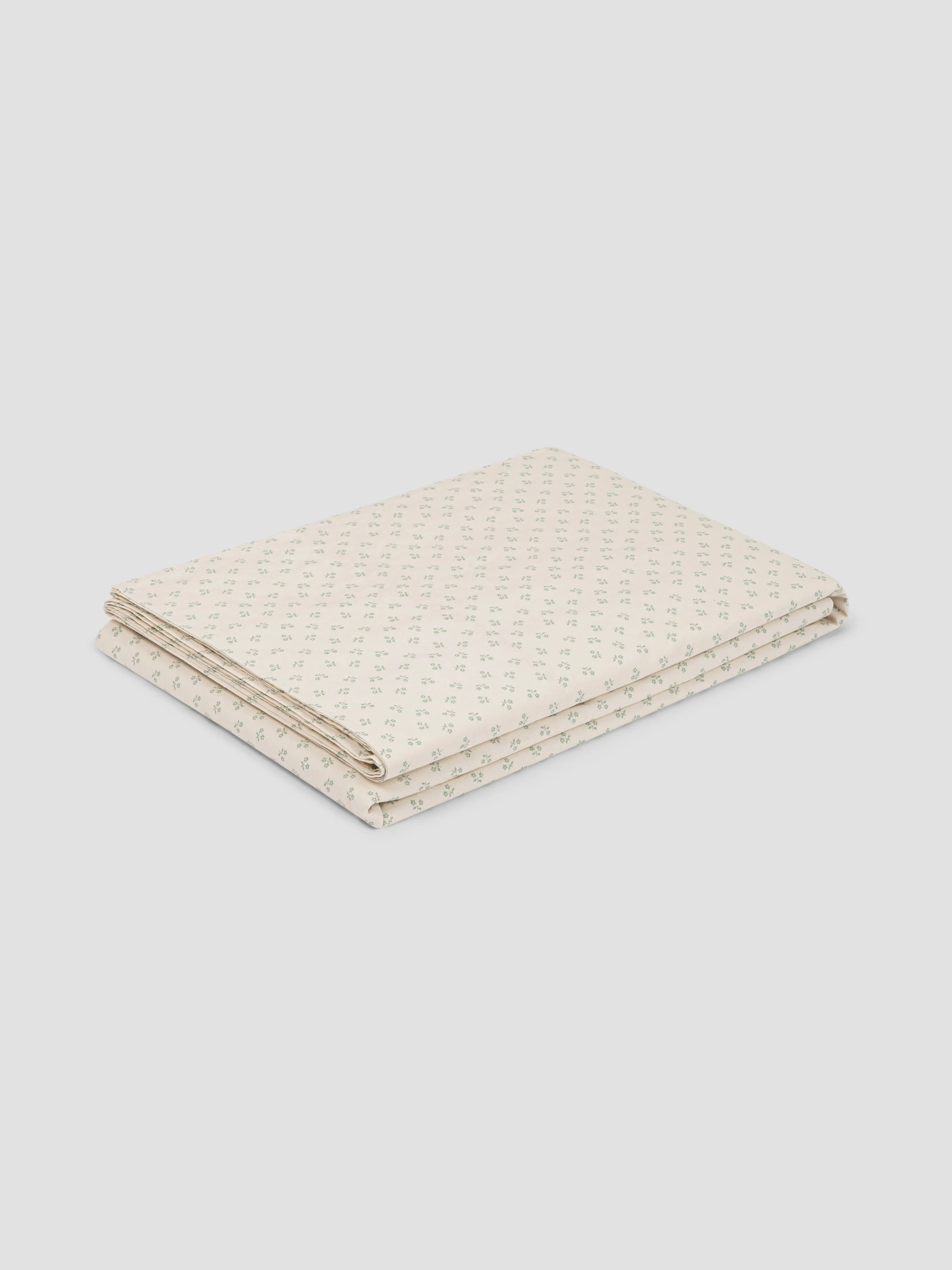 Mellow Green Martha Floral Cotton Flat Sheet - Image 2